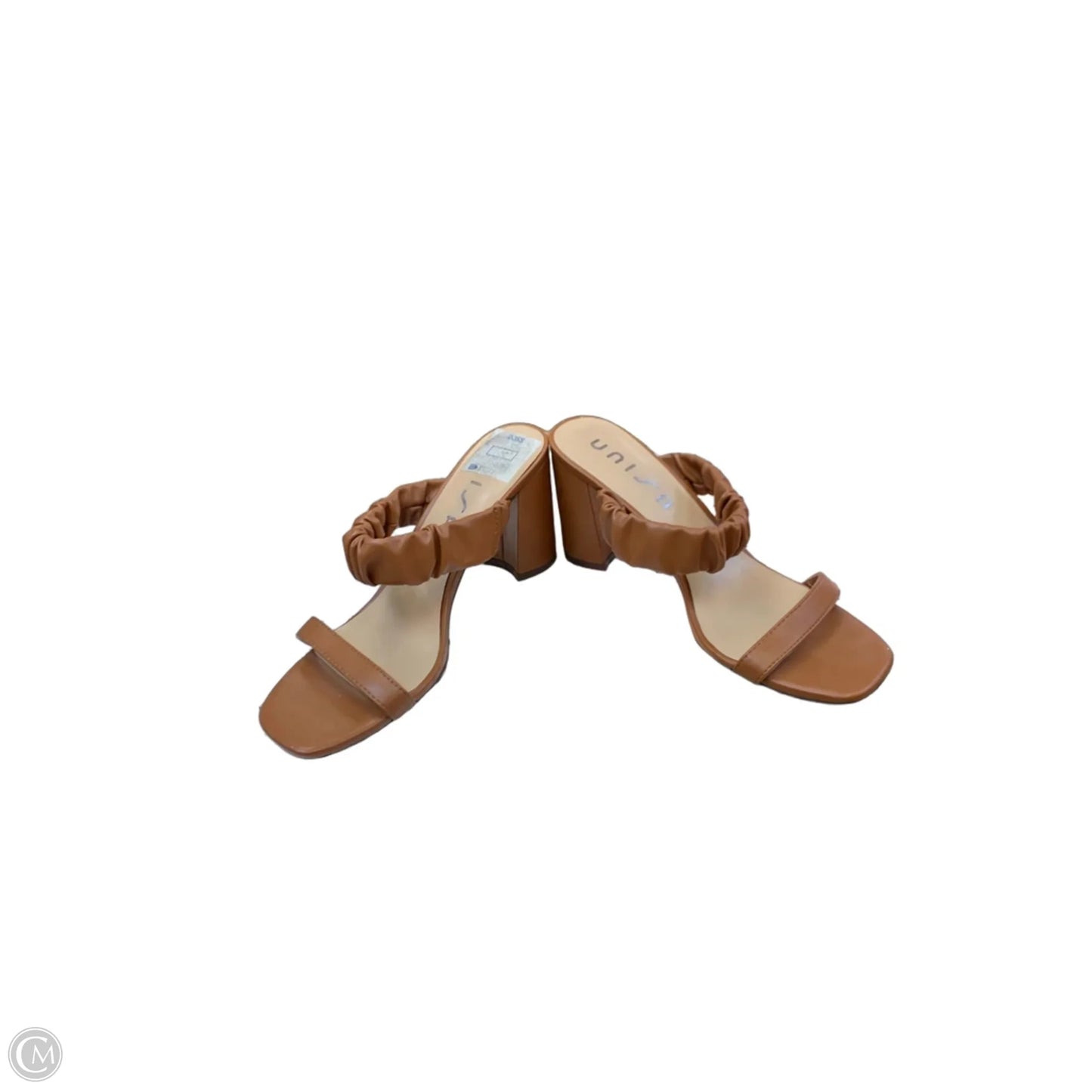 Sandals Heels Block By Unisa In Tan, Size: 8