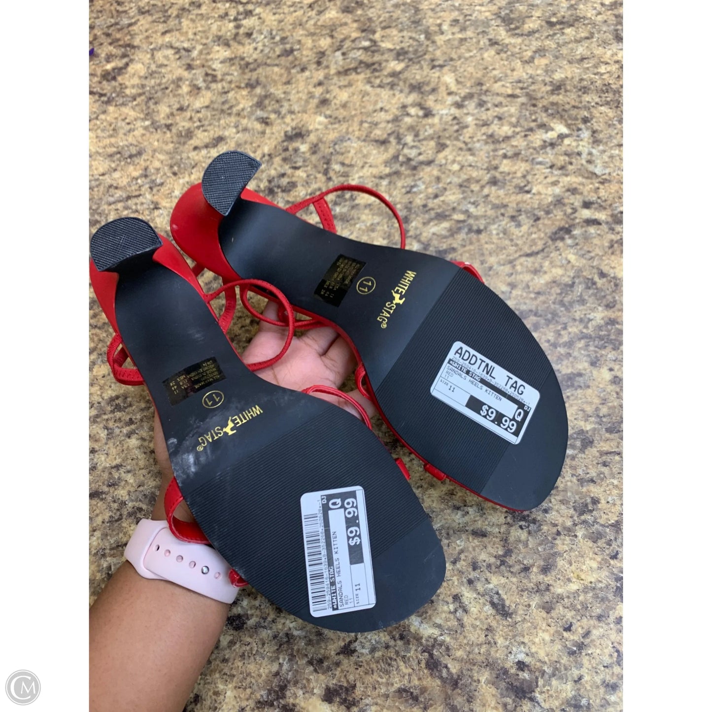 Sandals Heels Kitten By White Stag In Red, Size: 11