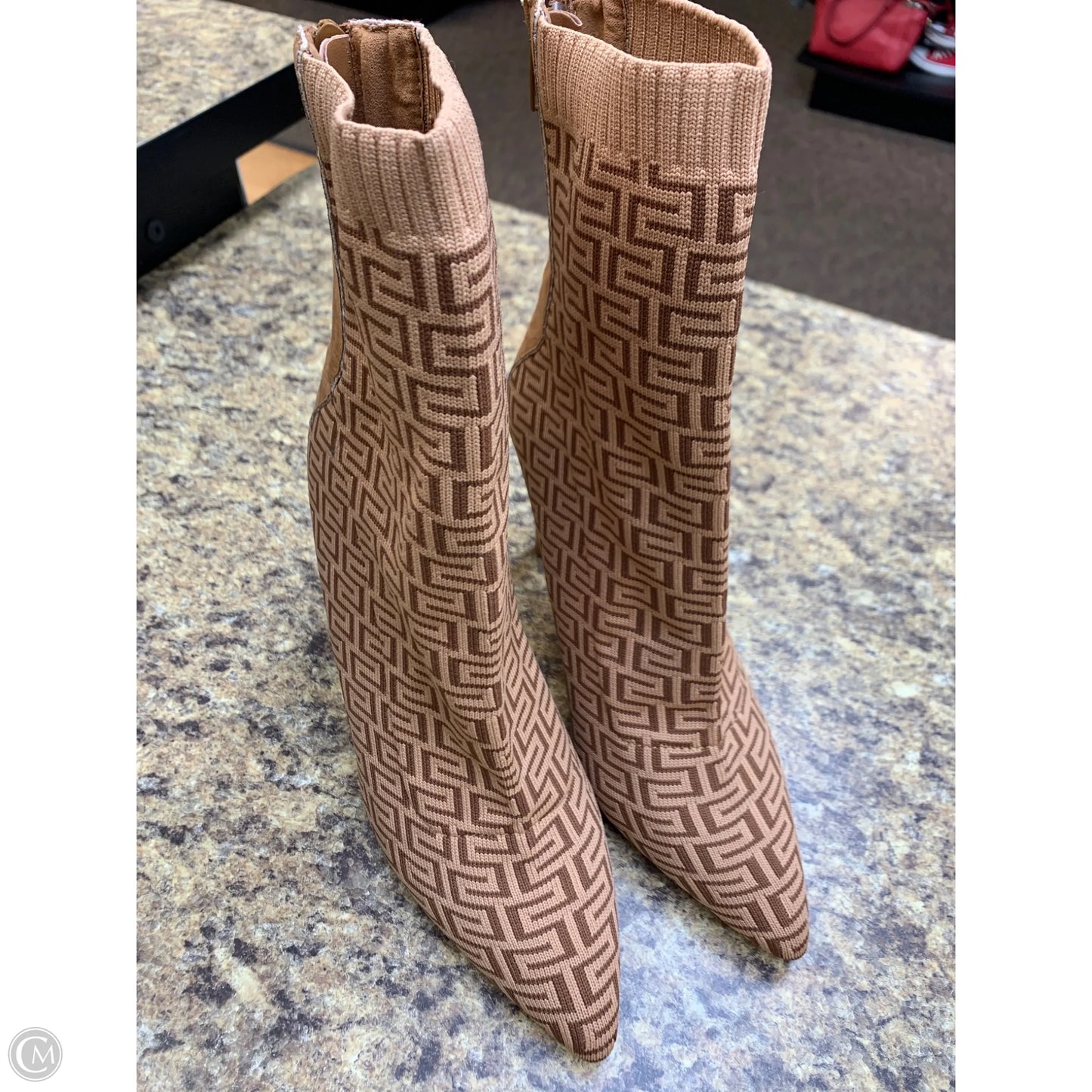 Boots Ankle Heels By Rouge In Tan, Size: 9