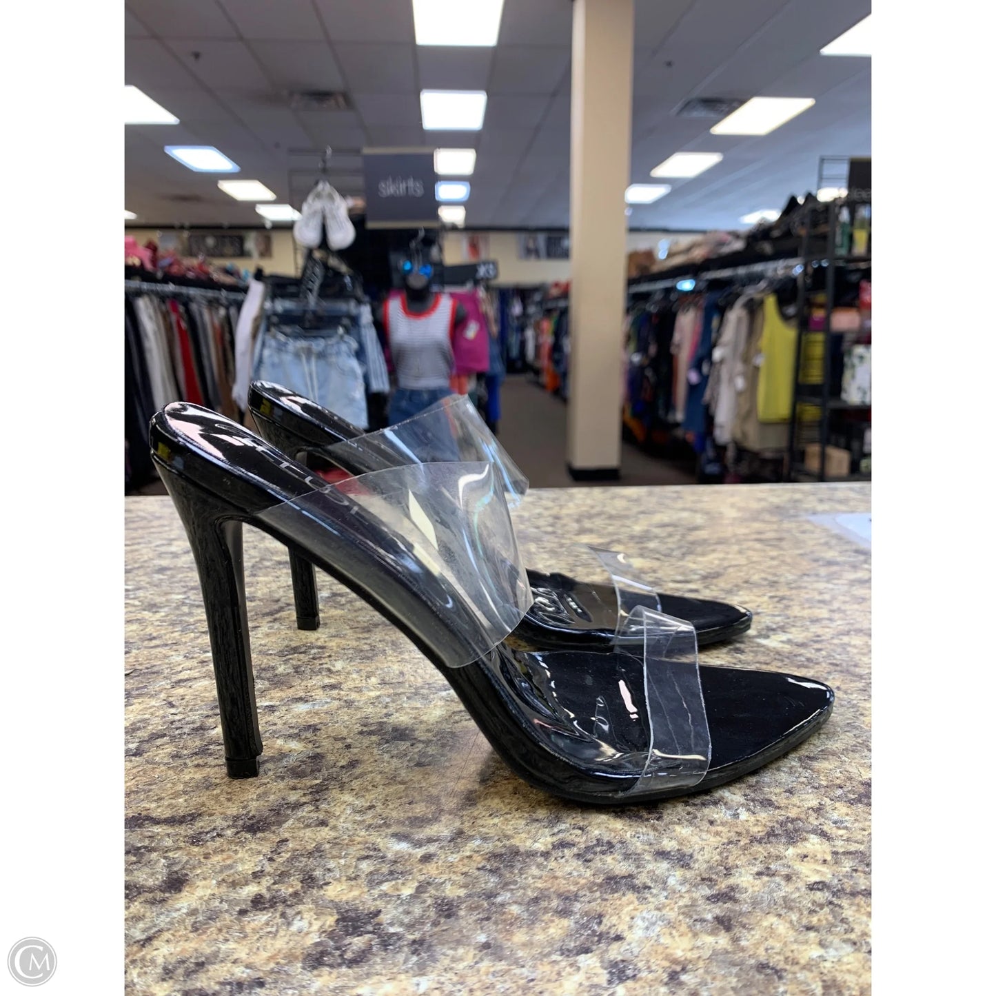 Sandals Heels Stiletto By Cmf In Clear, Size: 10
