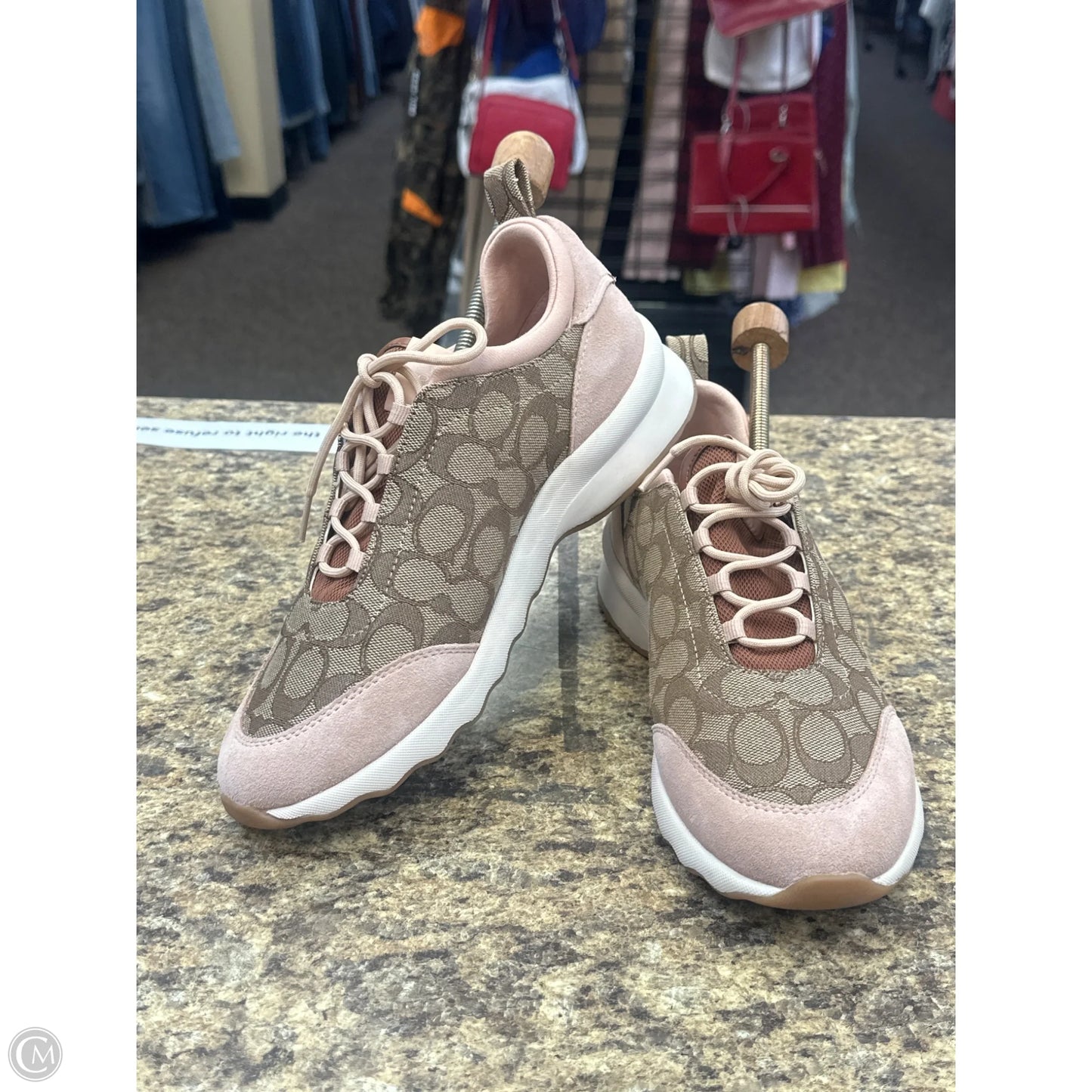 Shoes Designer By Coach In Pink & Tan, Size: 9