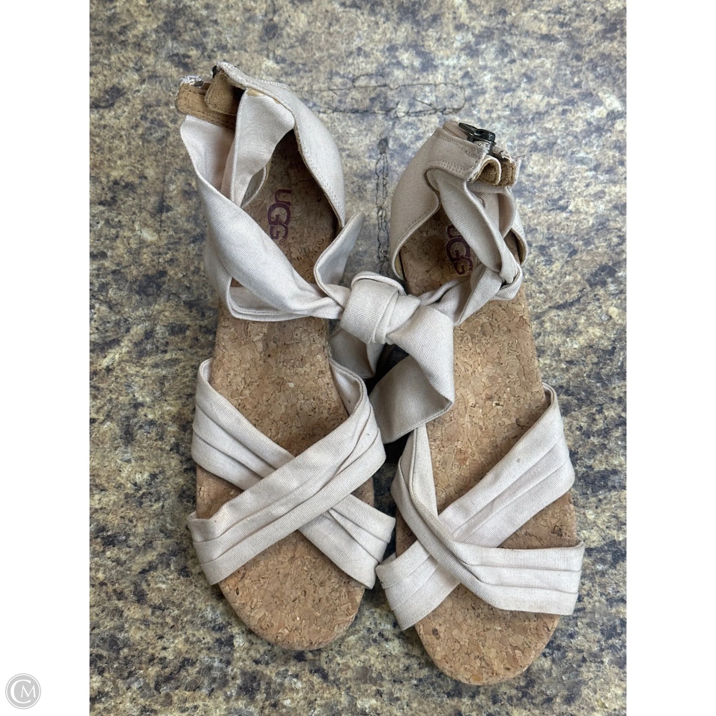 Sandals Designer By Ugg In Tan, Size: 9