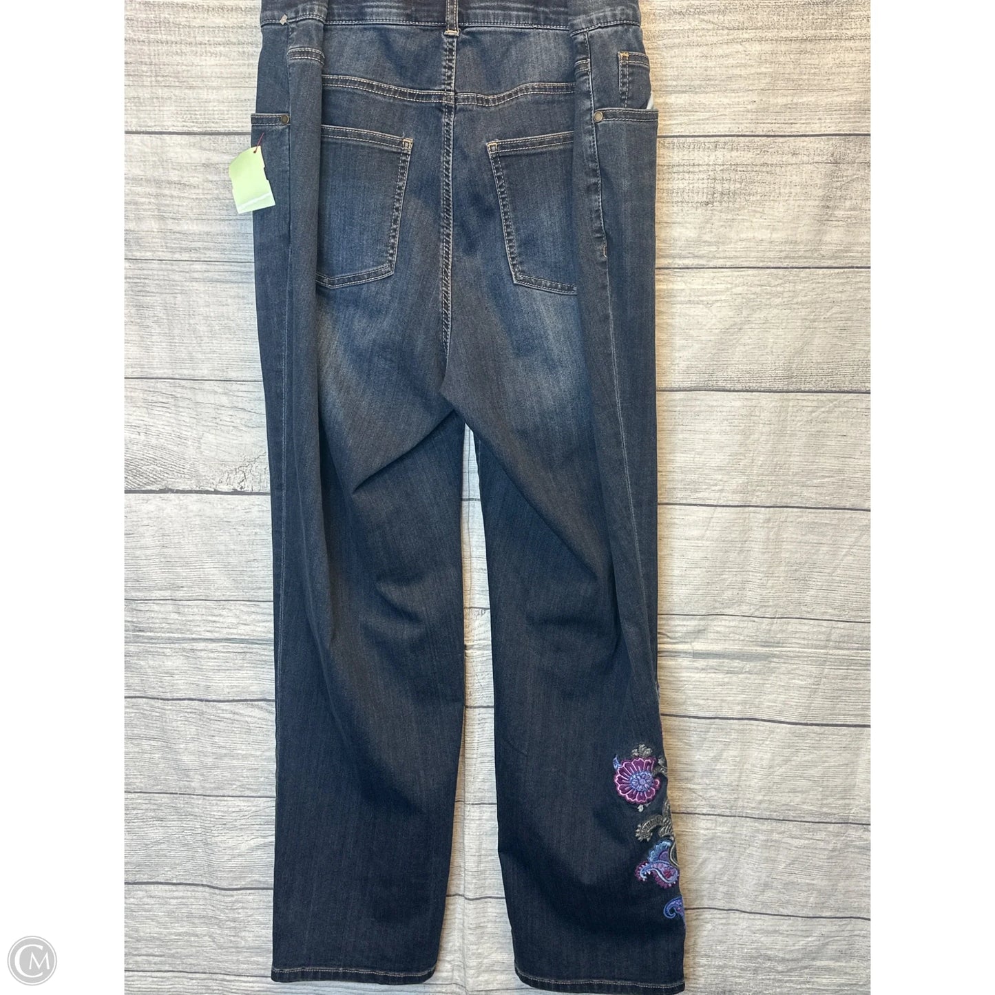 Jeans Boot Cut By Denim 24/7 In Blue Denim, Size: 20