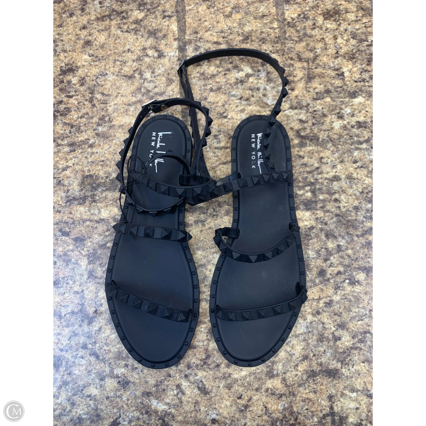 Sandals Flats By Nicole By Nicole Miller In Black, Size: 8