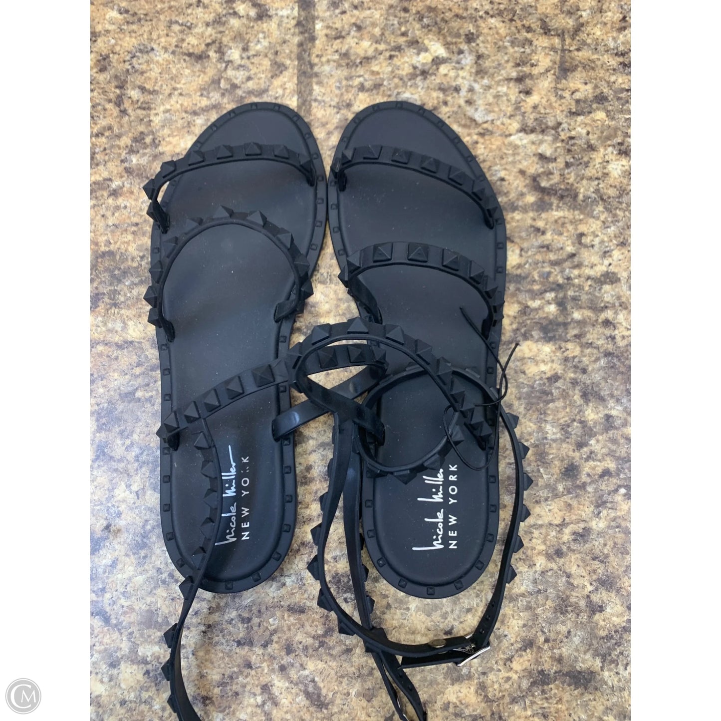 Sandals Flats By Nicole By Nicole Miller In Black, Size: 8