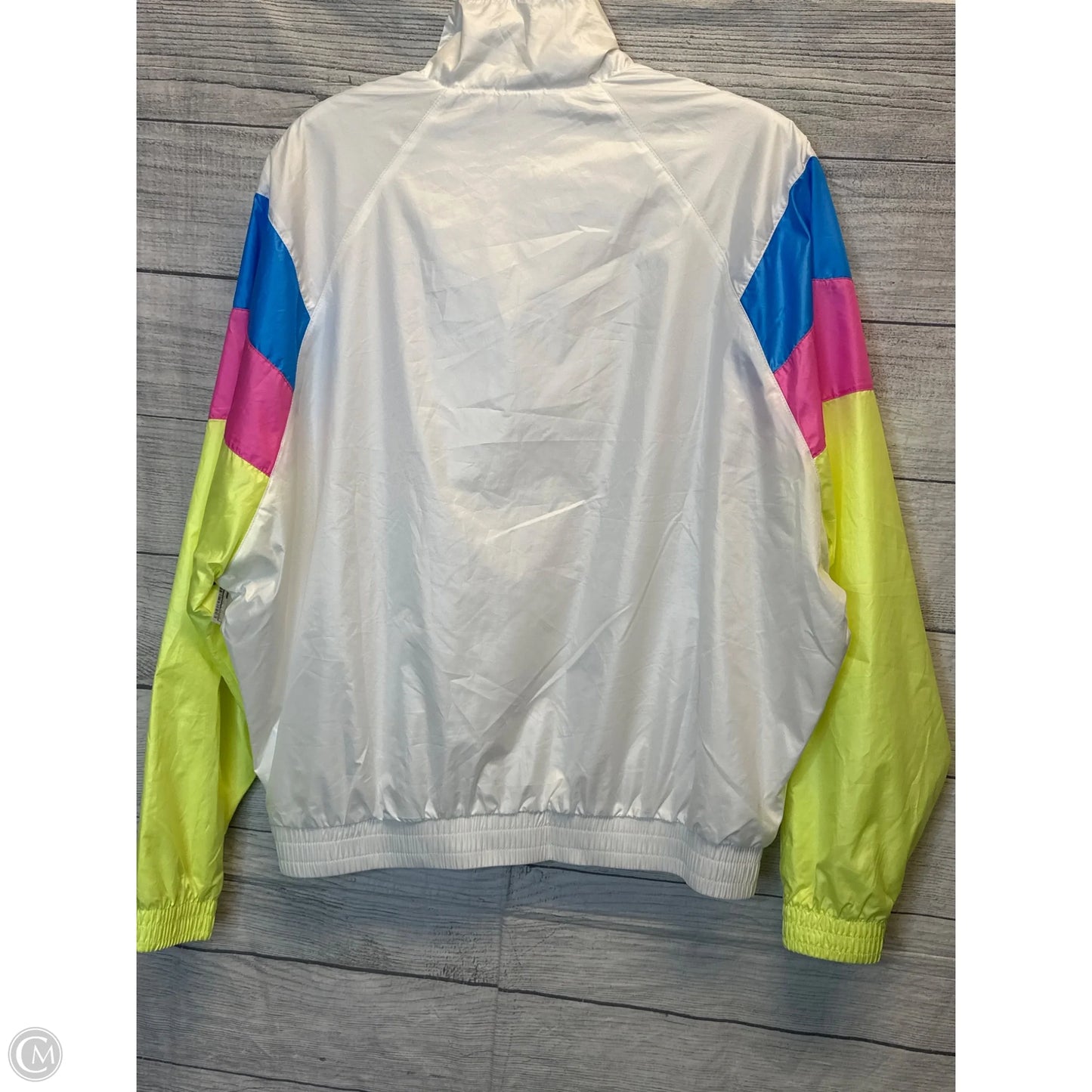 Jacket Moto By Puma In White & Yellow, Size: M
