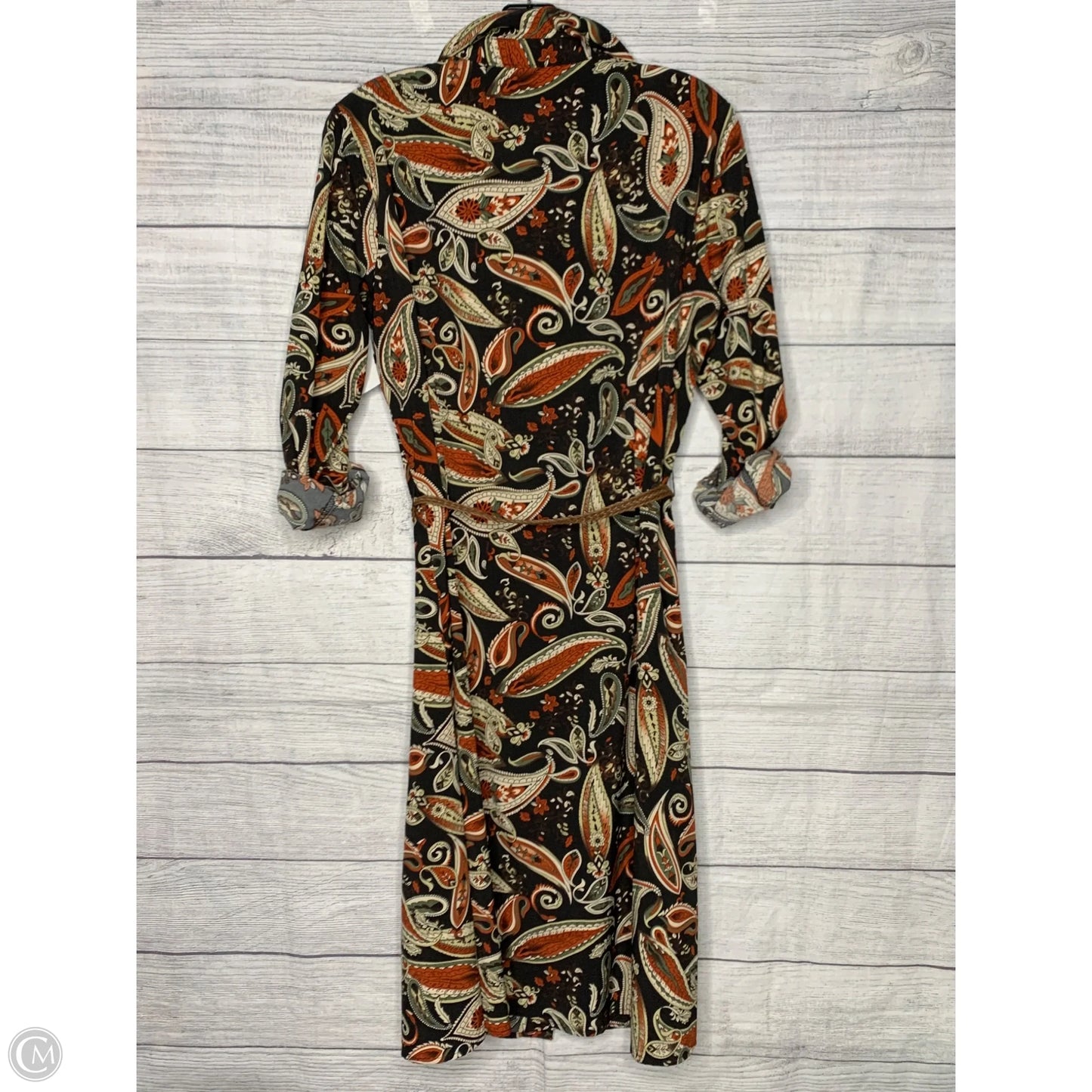 Dress Casual Midi By Ny Collection In Black & Orange, Size: M