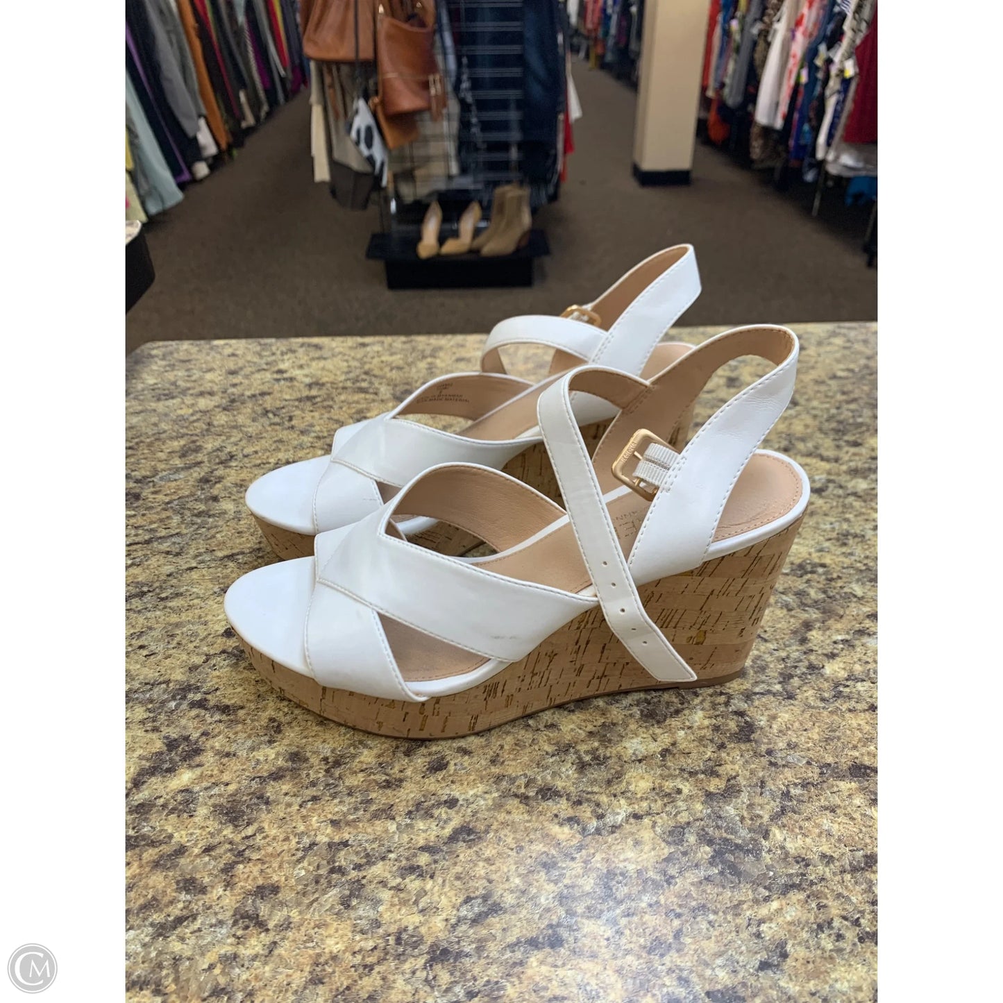 Sandals Heels Wedge By Michael By Michael Kors In White, Size: 9