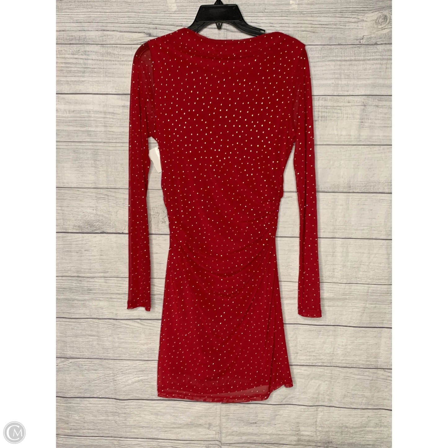 Dress Casual Maxi By Haute Monde In Red & Silver, Size: L