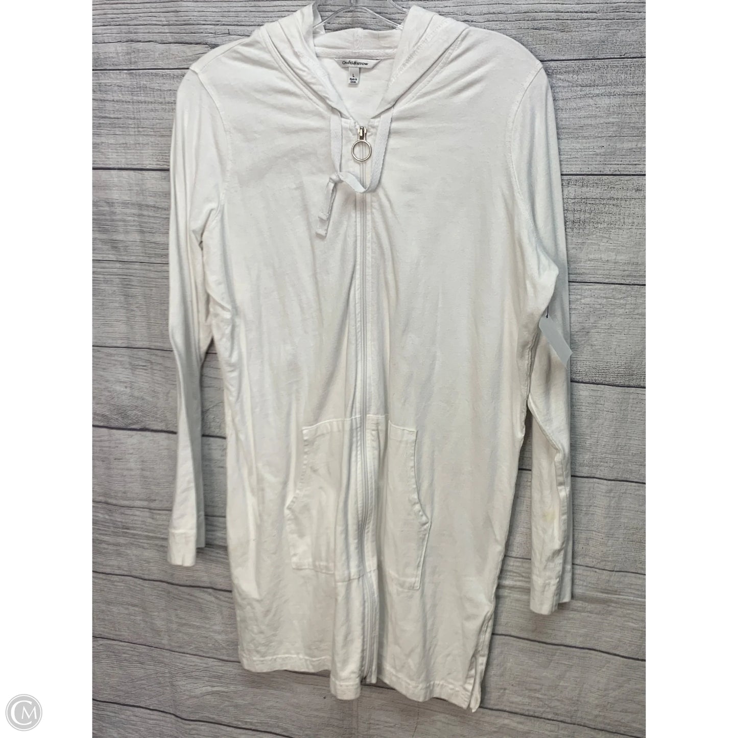 Athletic Jacket By Croft And Barrow In White, Size: L