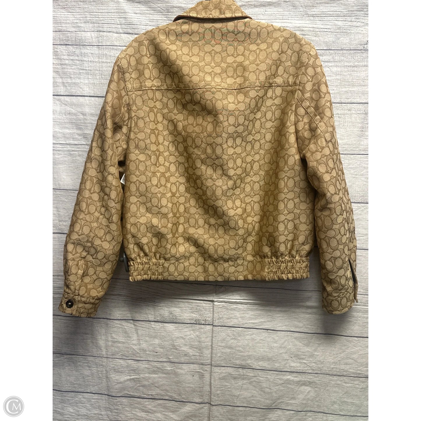 Jacket Designer By Coach In Brown & Tan, Size: Xs