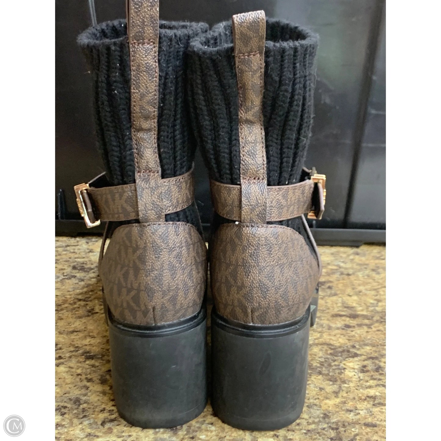 Boots Ankle Heels By Michael By Michael Kors In Black & Brown, Size: 7