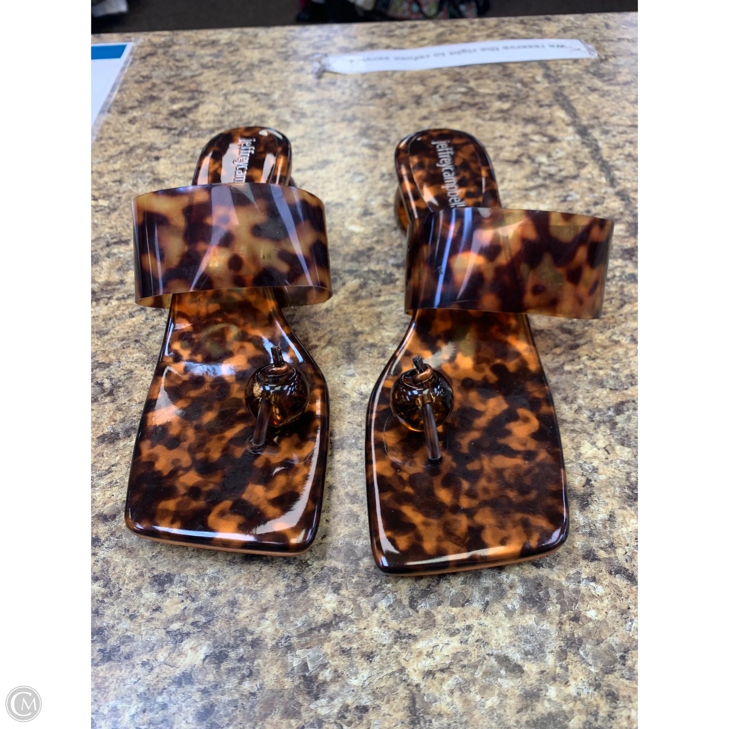 Sandals Heels Kitten By Jeffery Campbell In Leopard Print, Size: 8