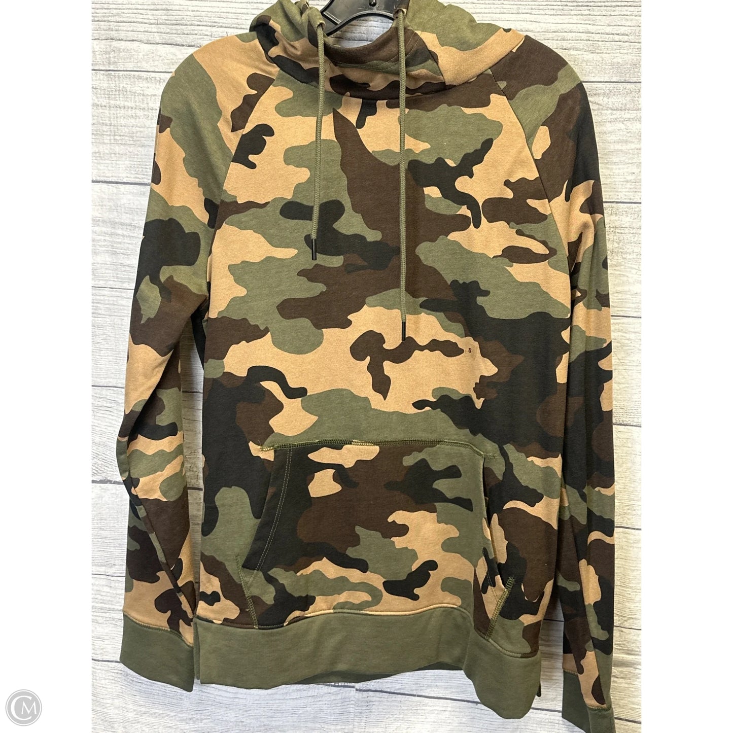 Athletic Sweatshirt Hoodie By Express In Camouflage Print, Size: S