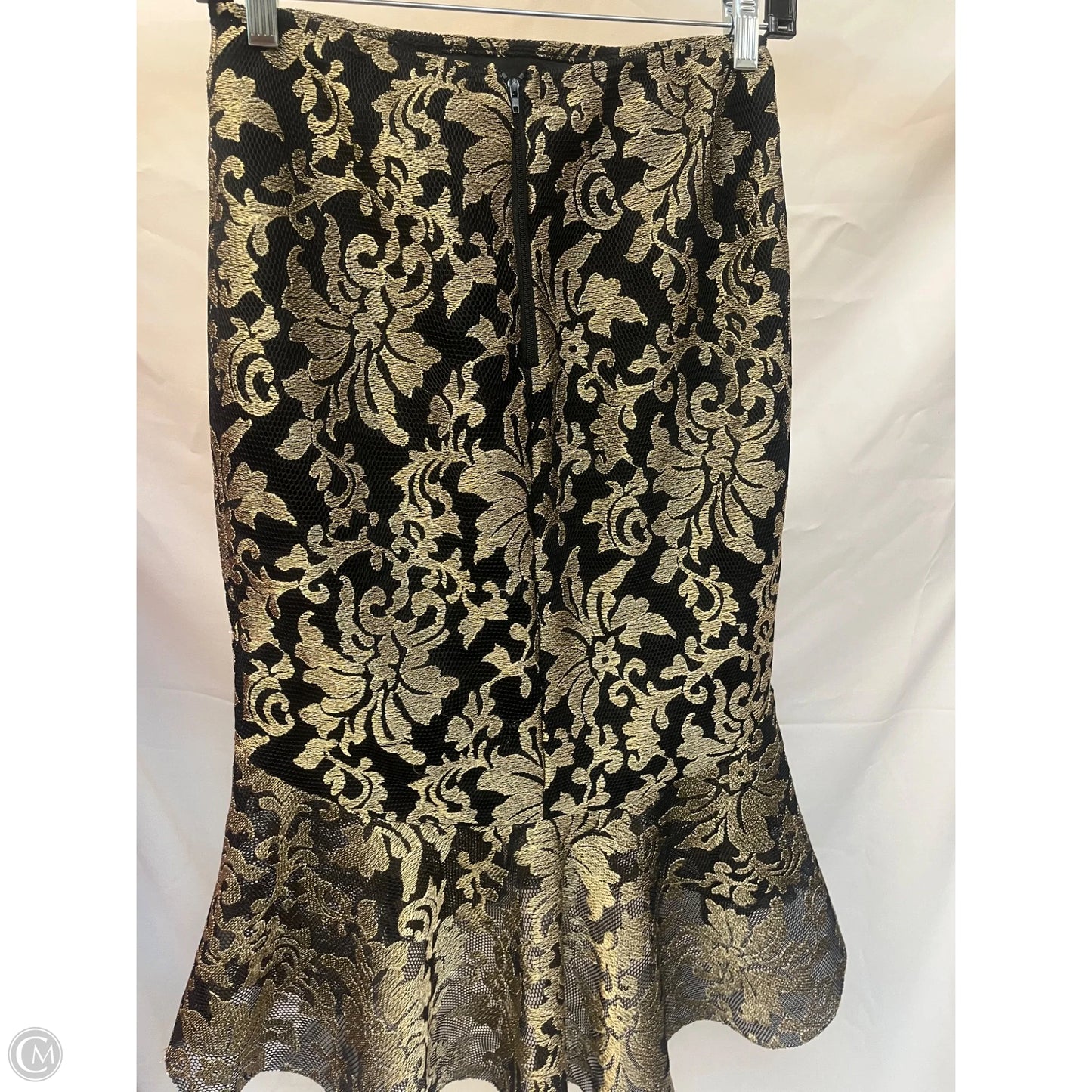 Skirt Midi By Akira In Black & Gold, Size: S