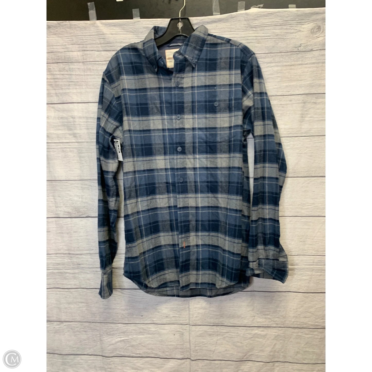 Top Long Sleeve By Weatherproof In Plaid Pattern, Size: S