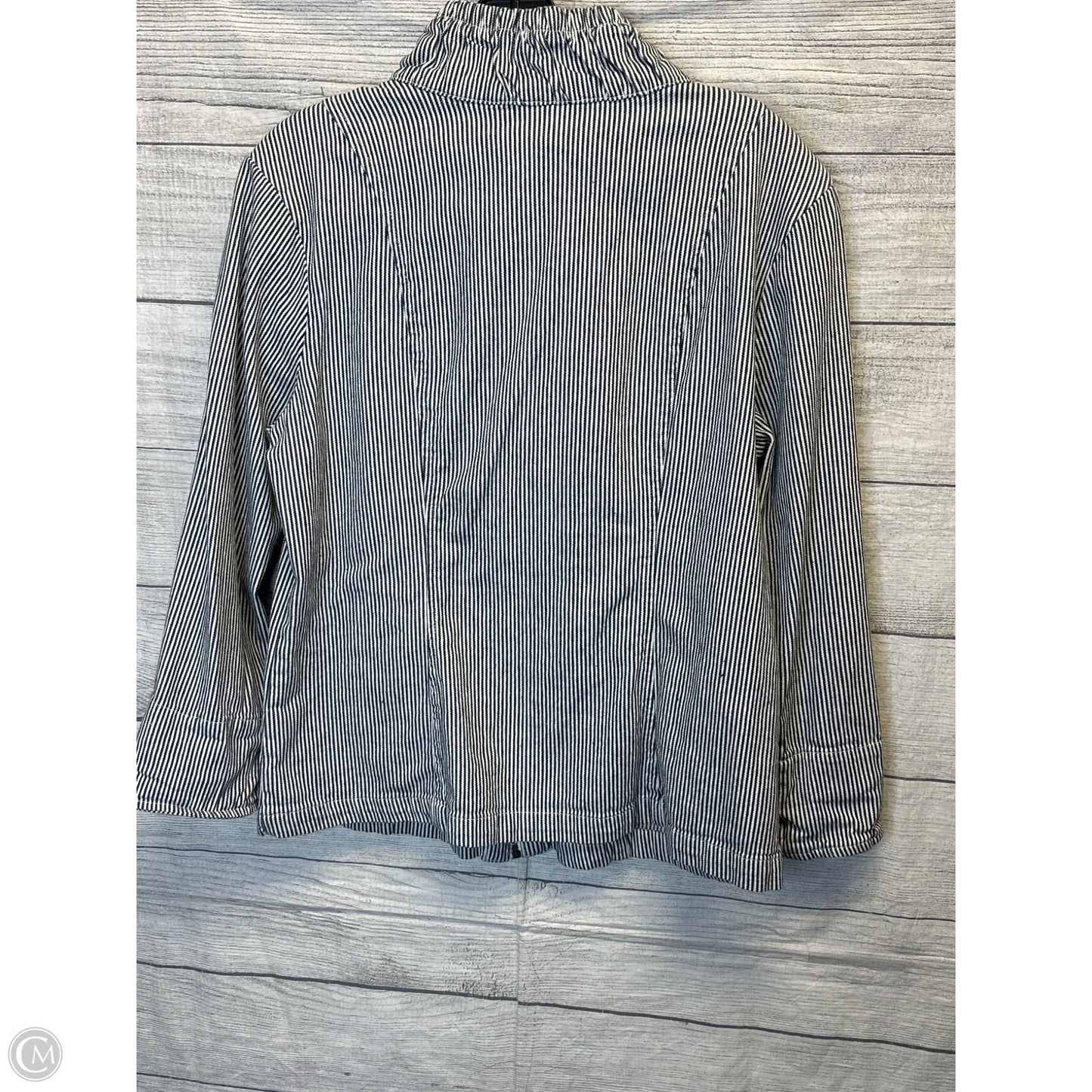 Jacket Denim By Dressbarn In Striped Pattern, Size: L