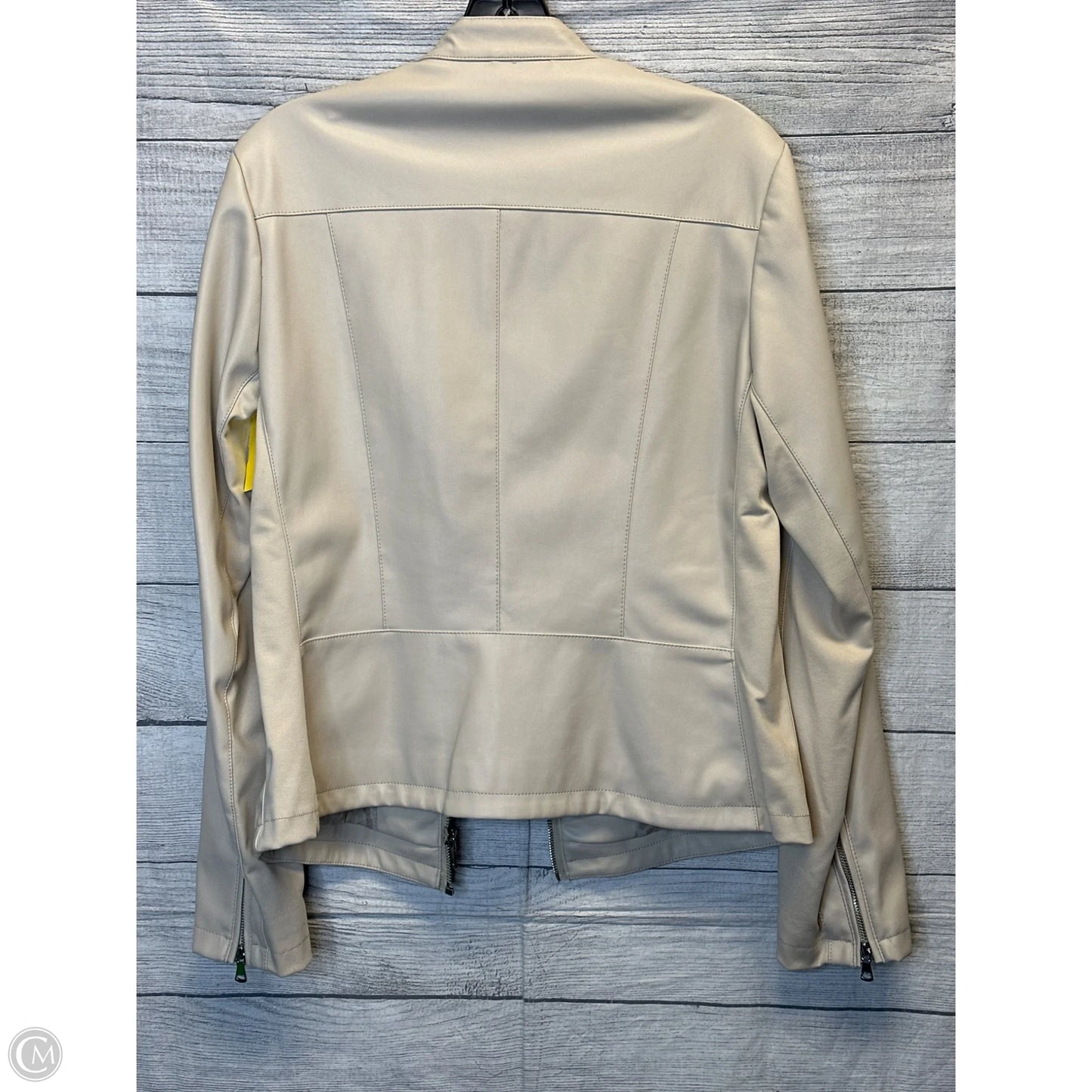 Jacket Moto By Calvin Klein In Cream, Size: L
