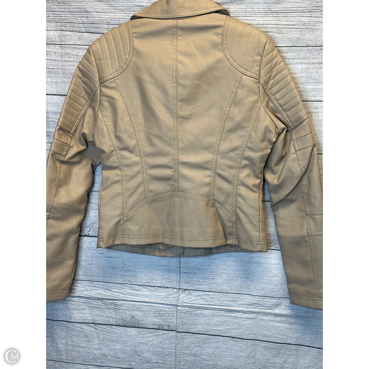 Jacket Moto By Cmf In Tan, Size: 4