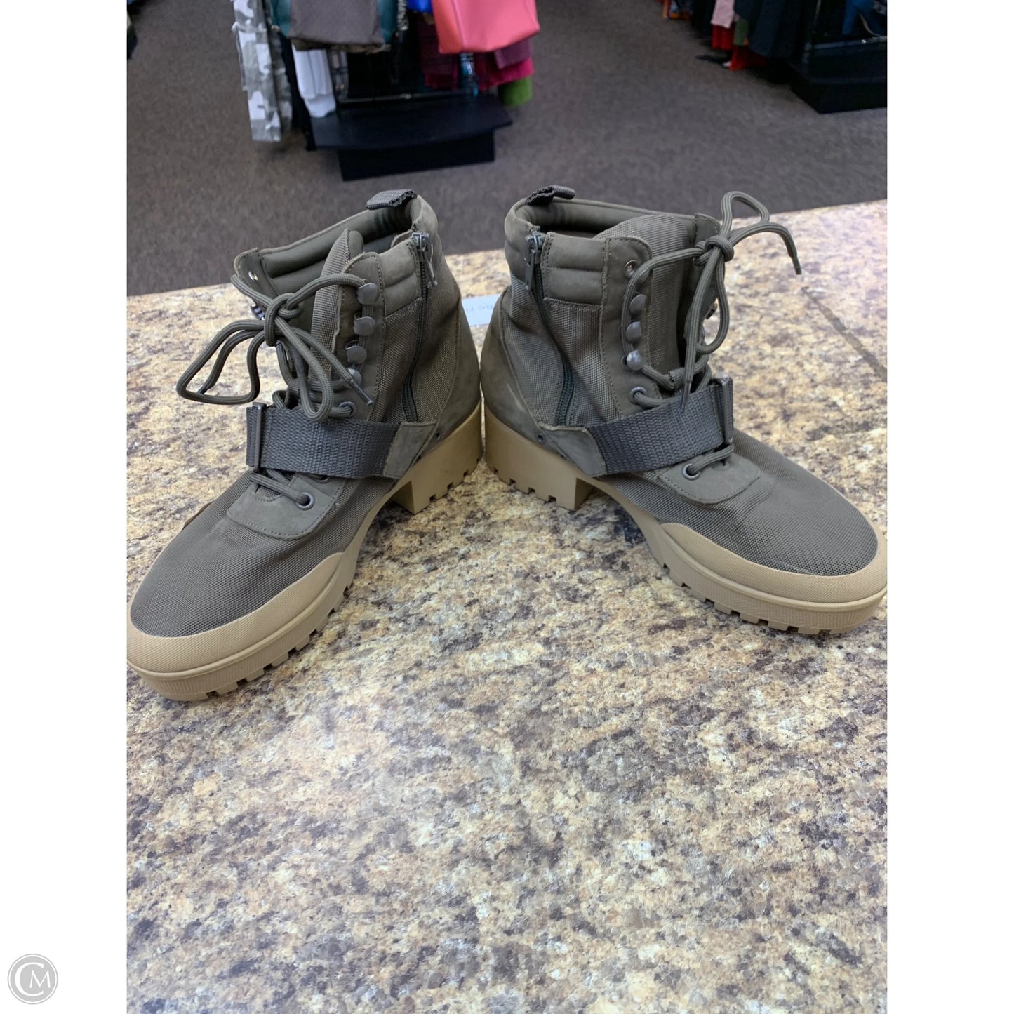 Boots Ankle Flats By Steve Madden In Gold & Tan, Size: 9.5