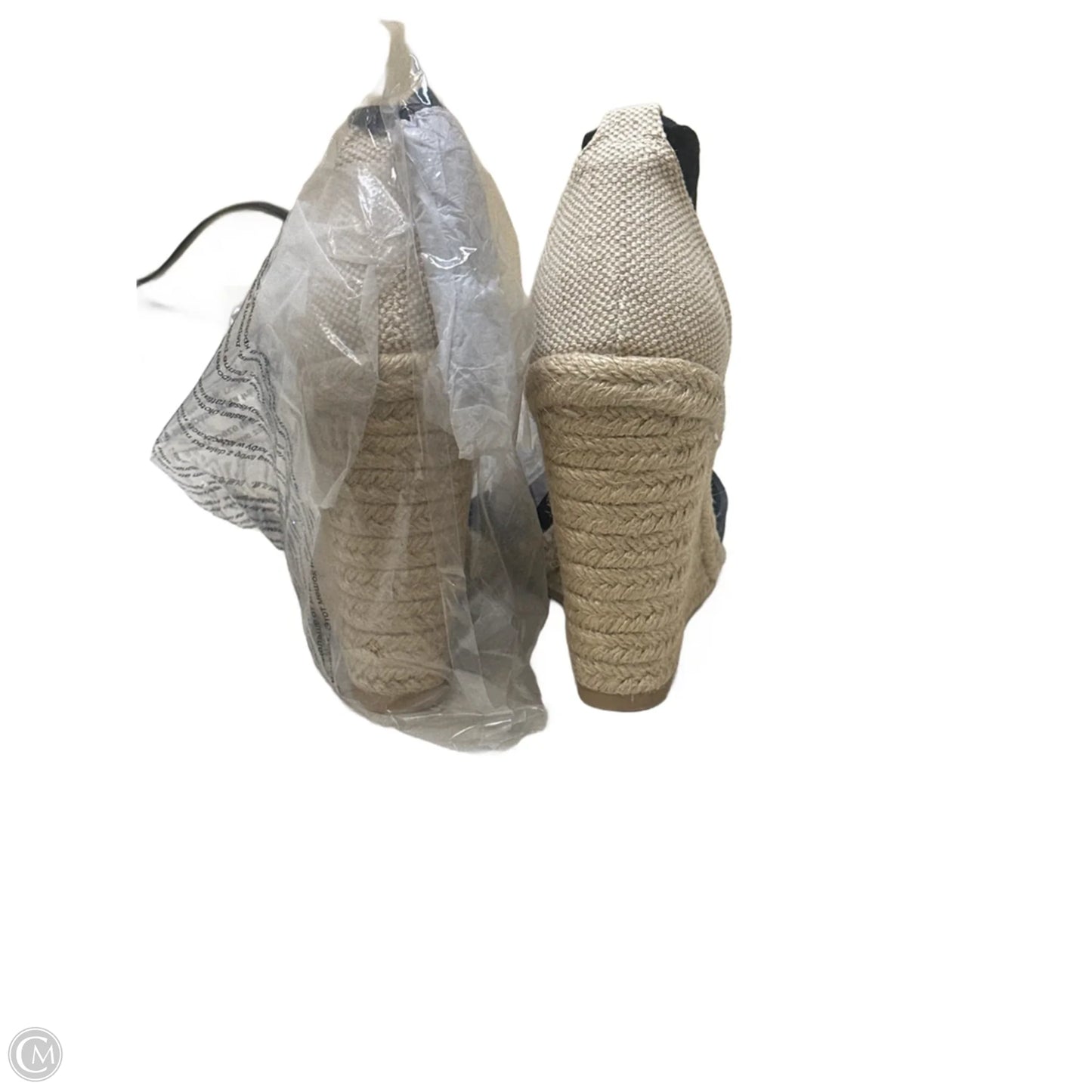 Sandals Heels Wedge By Jf In Black & Tan, Size: 7