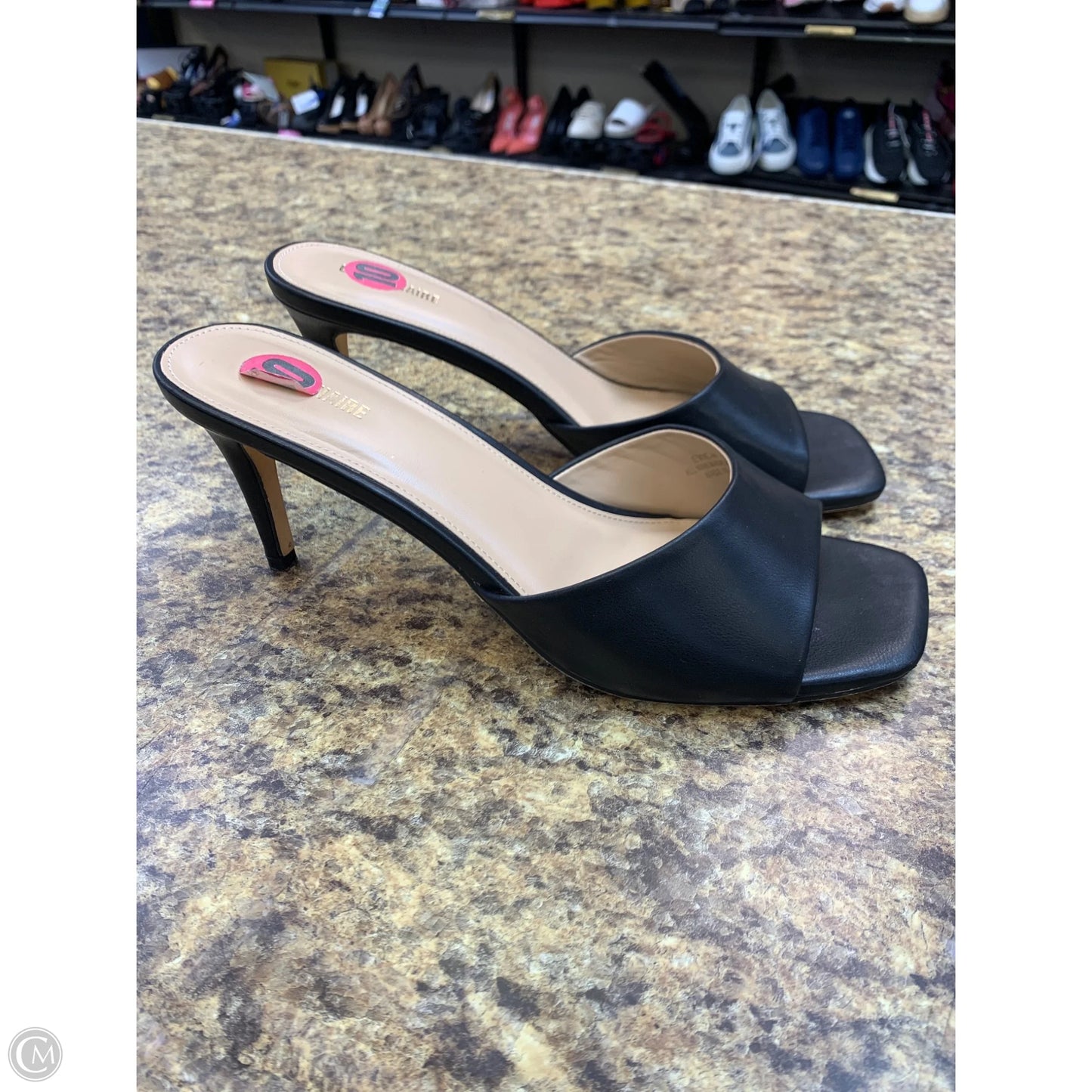 Sandals Heels Kitten By Cushionaire In Black, Size: 10