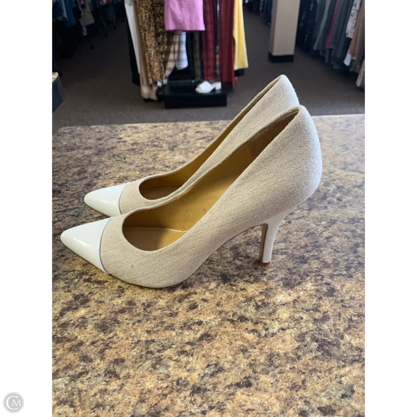Shoes Heels Stiletto By Nine West In Tan & White, Size: 10
