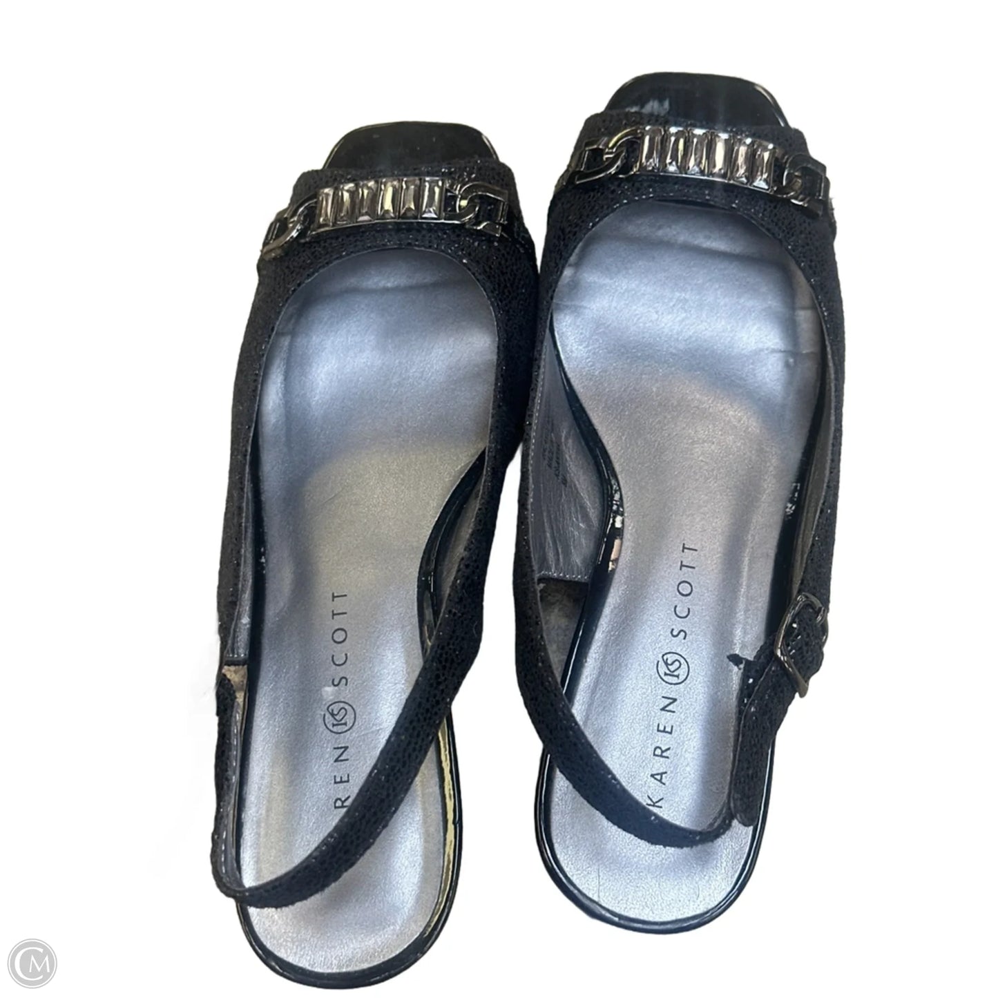 Sandals Heels Kitten By Karen Scott In Black, Size: 8