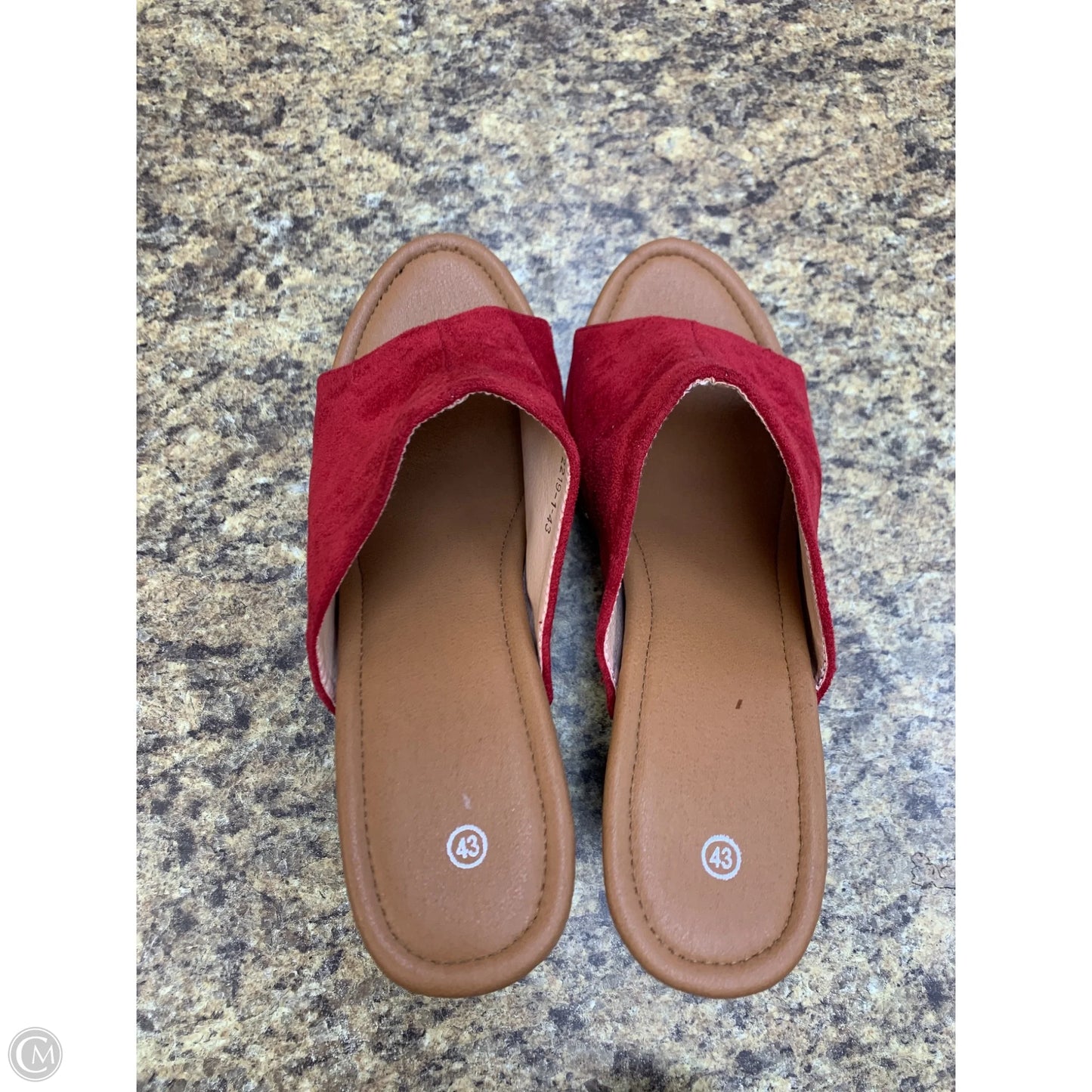 Sandals Heels Block By Cmf In Red, Size: 12
