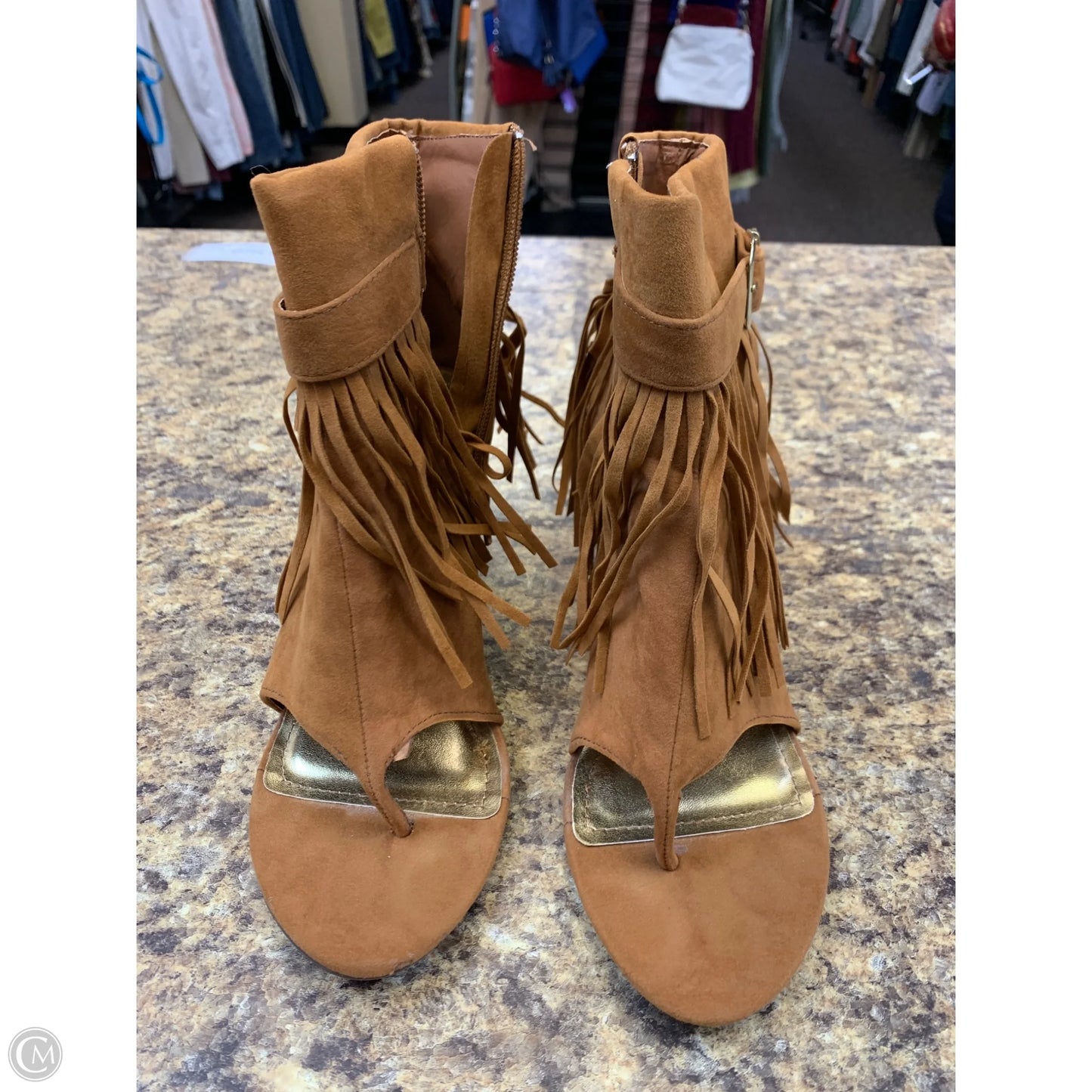 Shoes Heels Wedge By Rouge In Tan, Size: 8