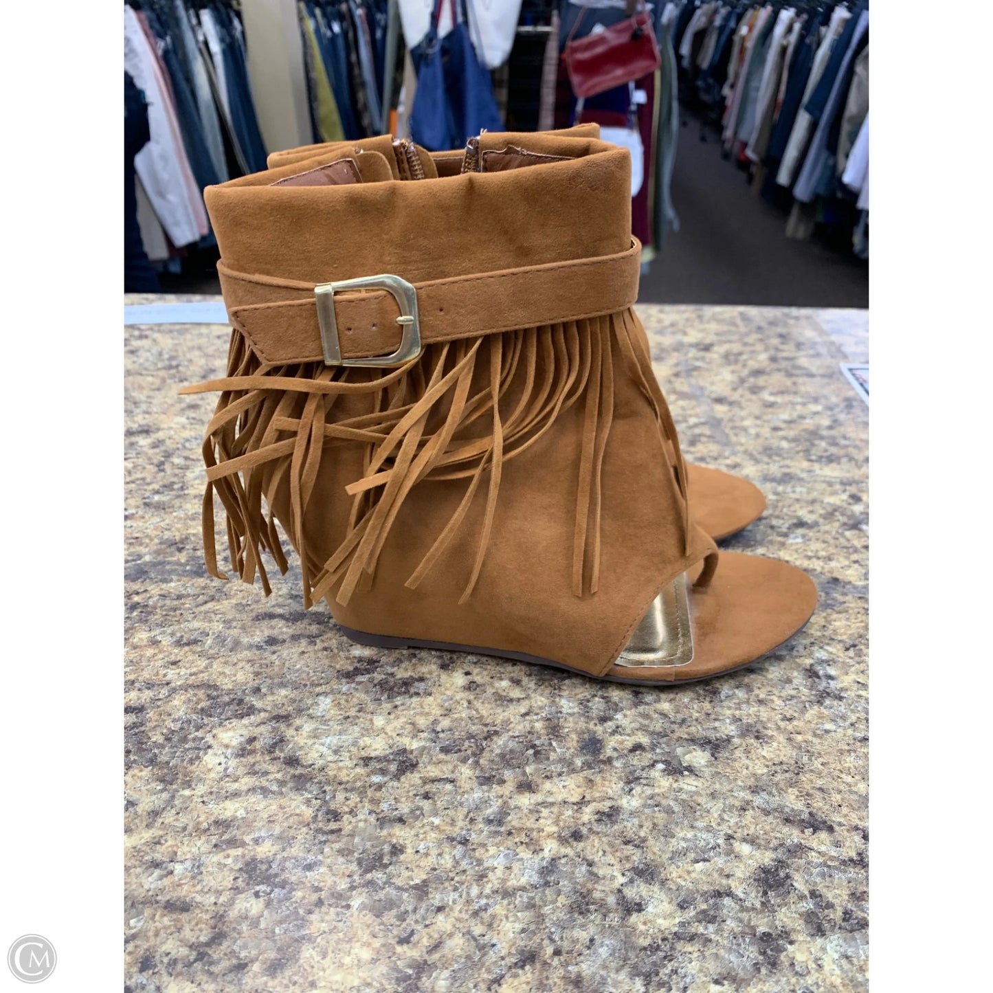 Shoes Heels Wedge By Rouge In Tan, Size: 8