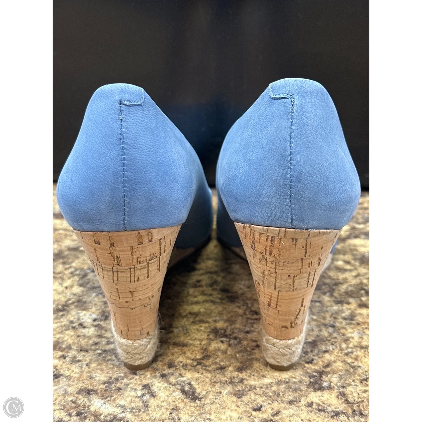 Shoes Heels Wedge By Franco Sarto In Blue, Size: 8.5