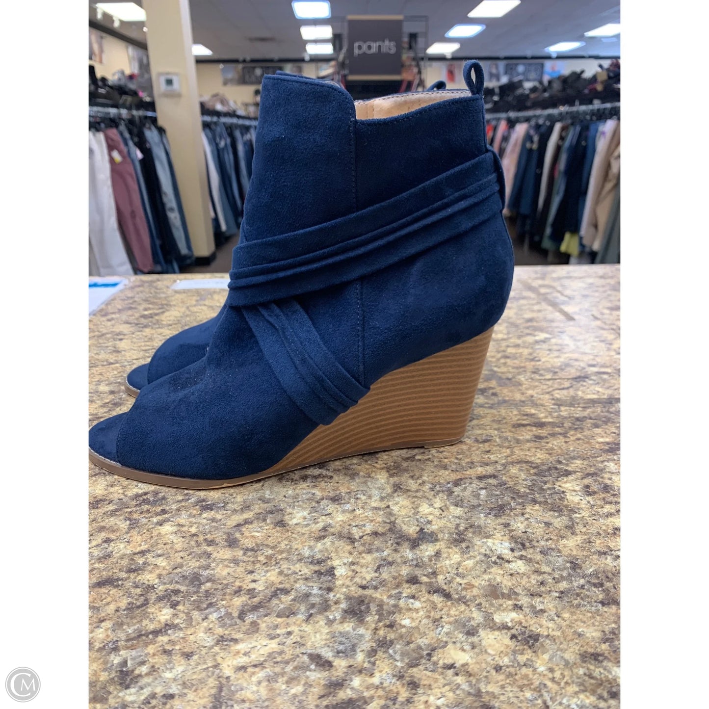 Shoes Heels Wedge By Cmf In Blue, Size: 11