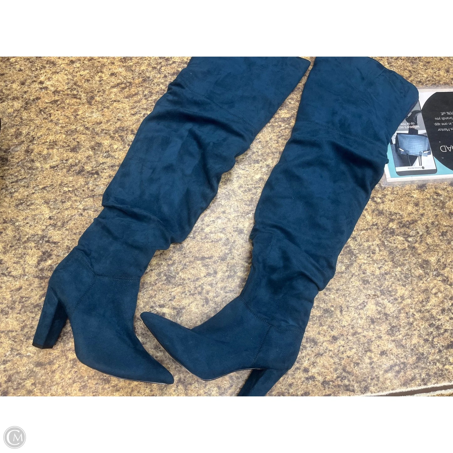 Boots Over-the-knee Heels By Shoedazzle In Blue, Size: 8.5