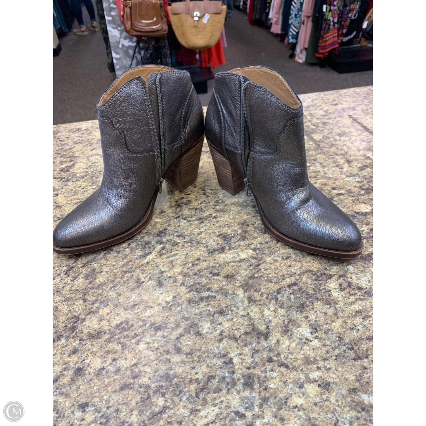 Boots Ankle Heels By Lucky Brand In Taupe, Size: 10