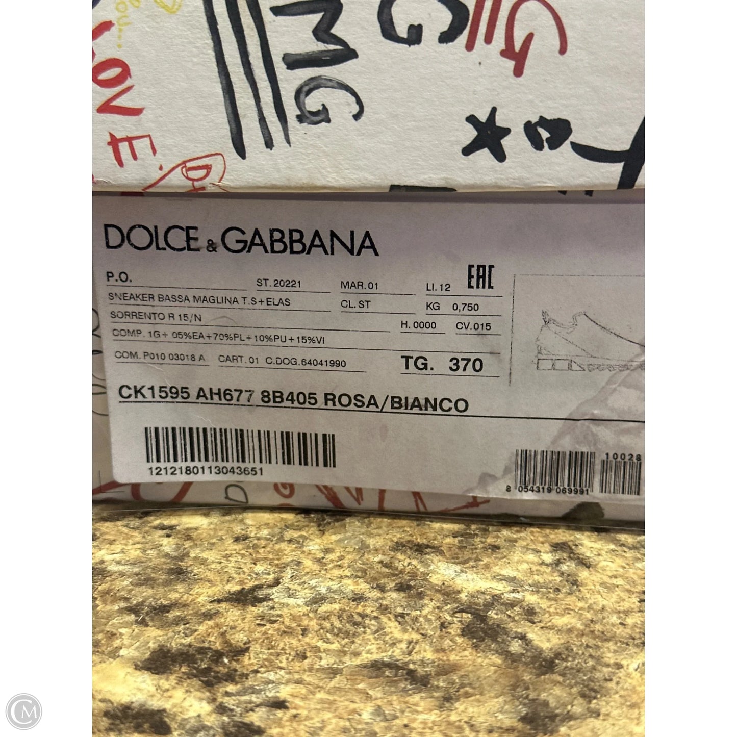 Shoes Luxury Designer By Dolce And Gabbana In Black & Pink, Size: 6.5