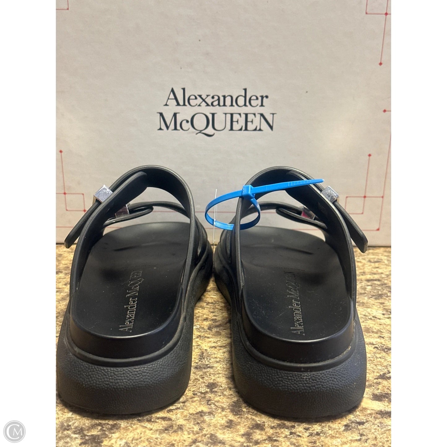 Sandals Luxury Designer By Alexander Mcqueen In Black, Size: 6.5