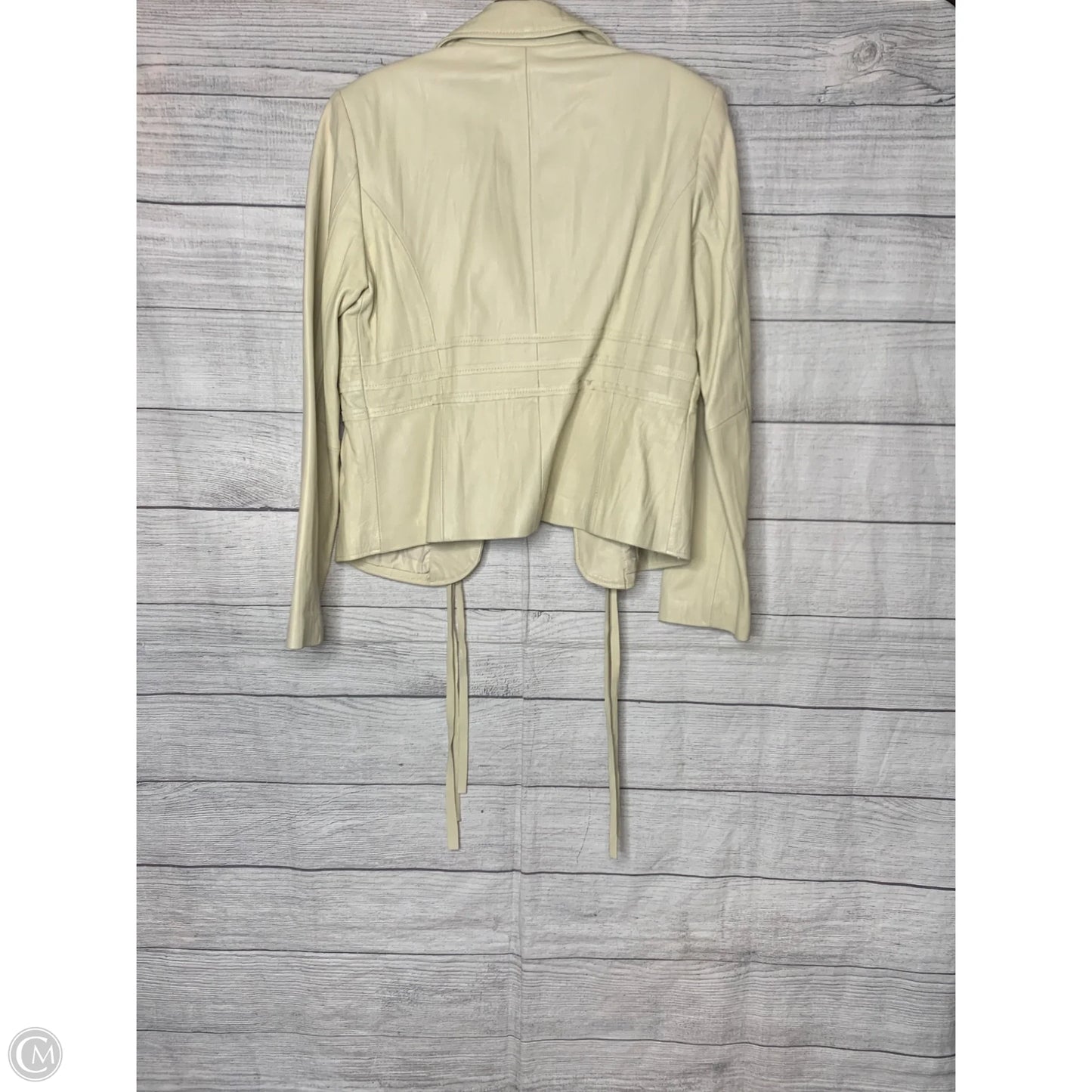 Jacket Leather By Brandon Thomas In Beige, Size: M