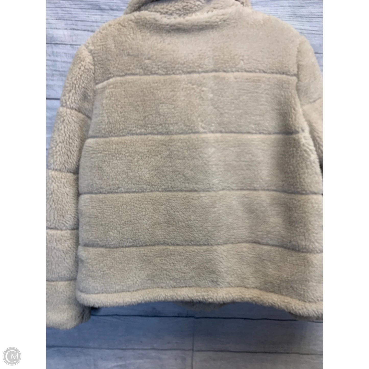 Coat Faux Fur & Sherpa By Calvin Klein In Beige, Size: L