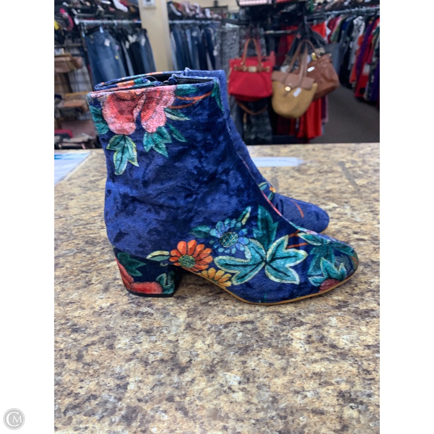 Boots Ankle Heels By Cmf In Floral Print, Size: 6.5