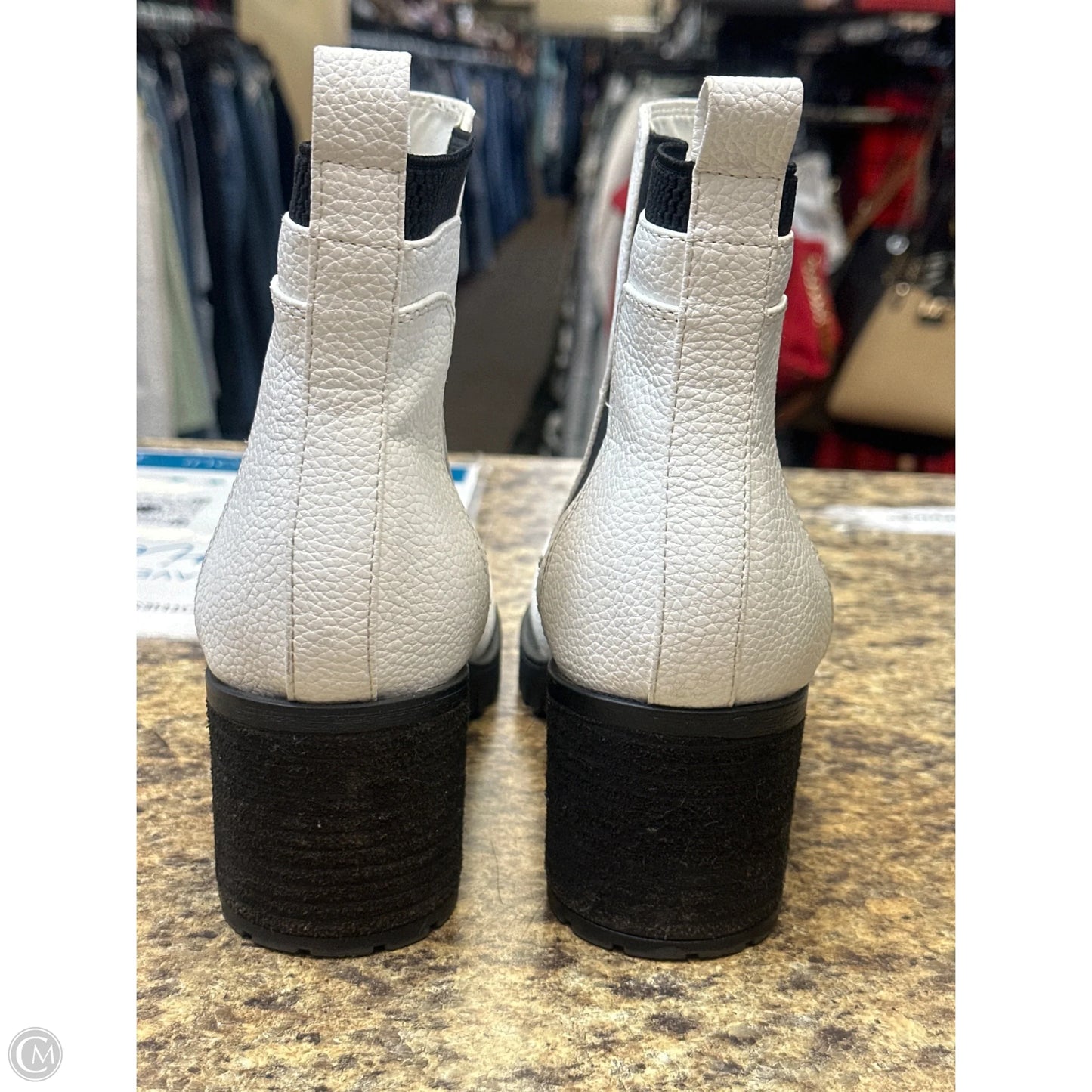 Boots Ankle Flats By Mia In Black & White, Size: 10