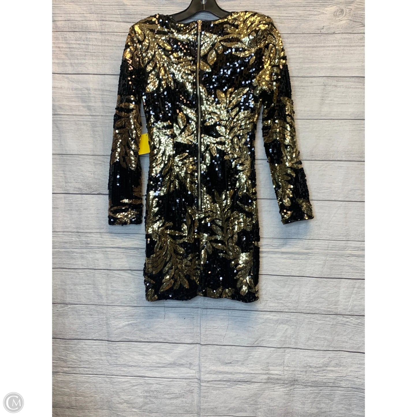 Dress Party Midi By Shein In Black & Gold, Size: Xs