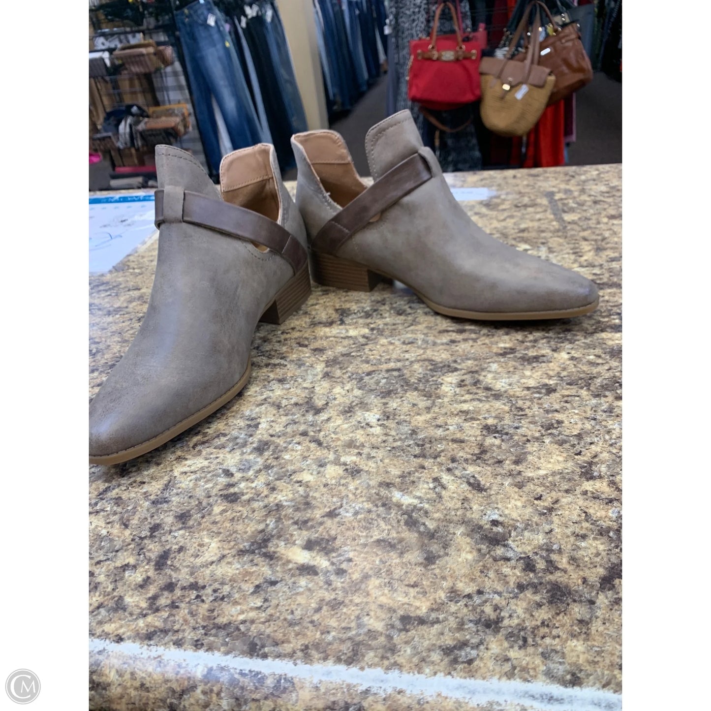 Boots Ankle Flats By Wonderly In Taupe, Size: 11