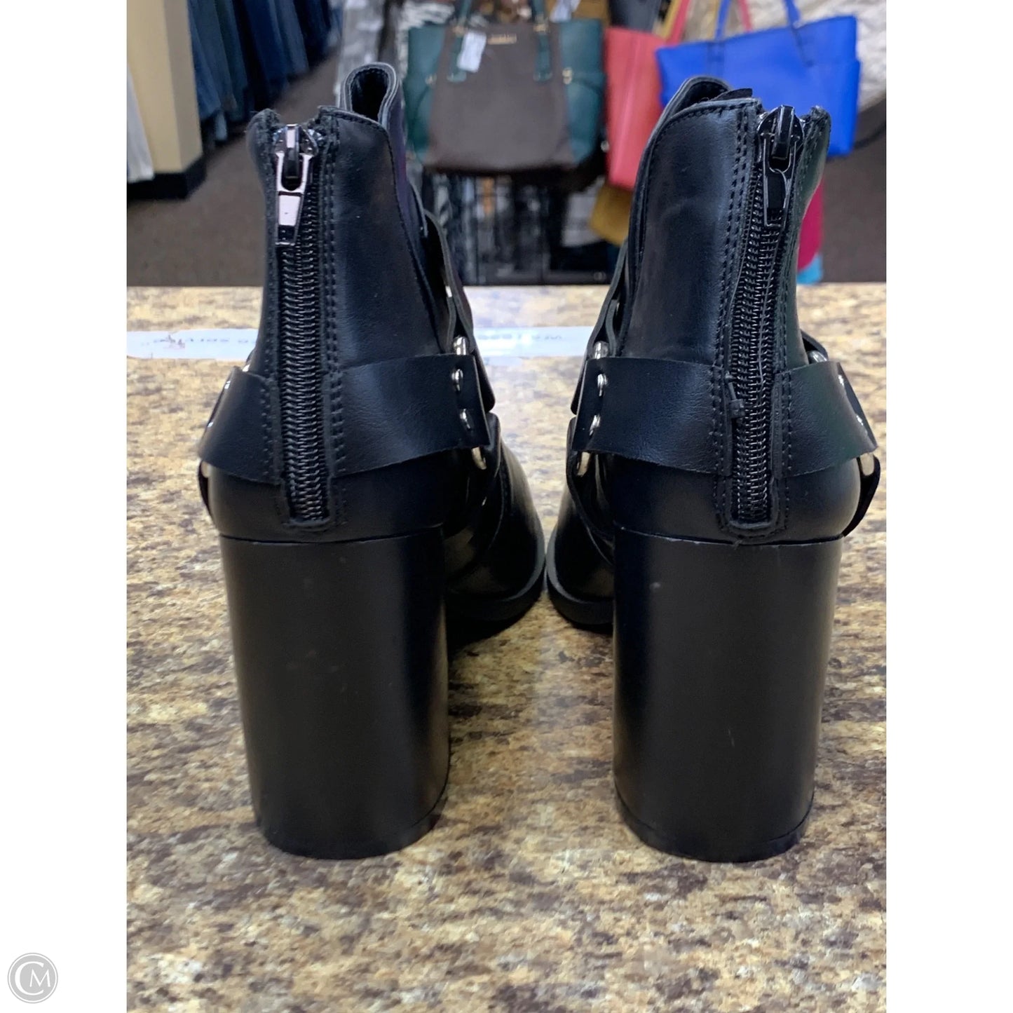 Boots Ankle Heels By Forever 21 In Black, Size: 8