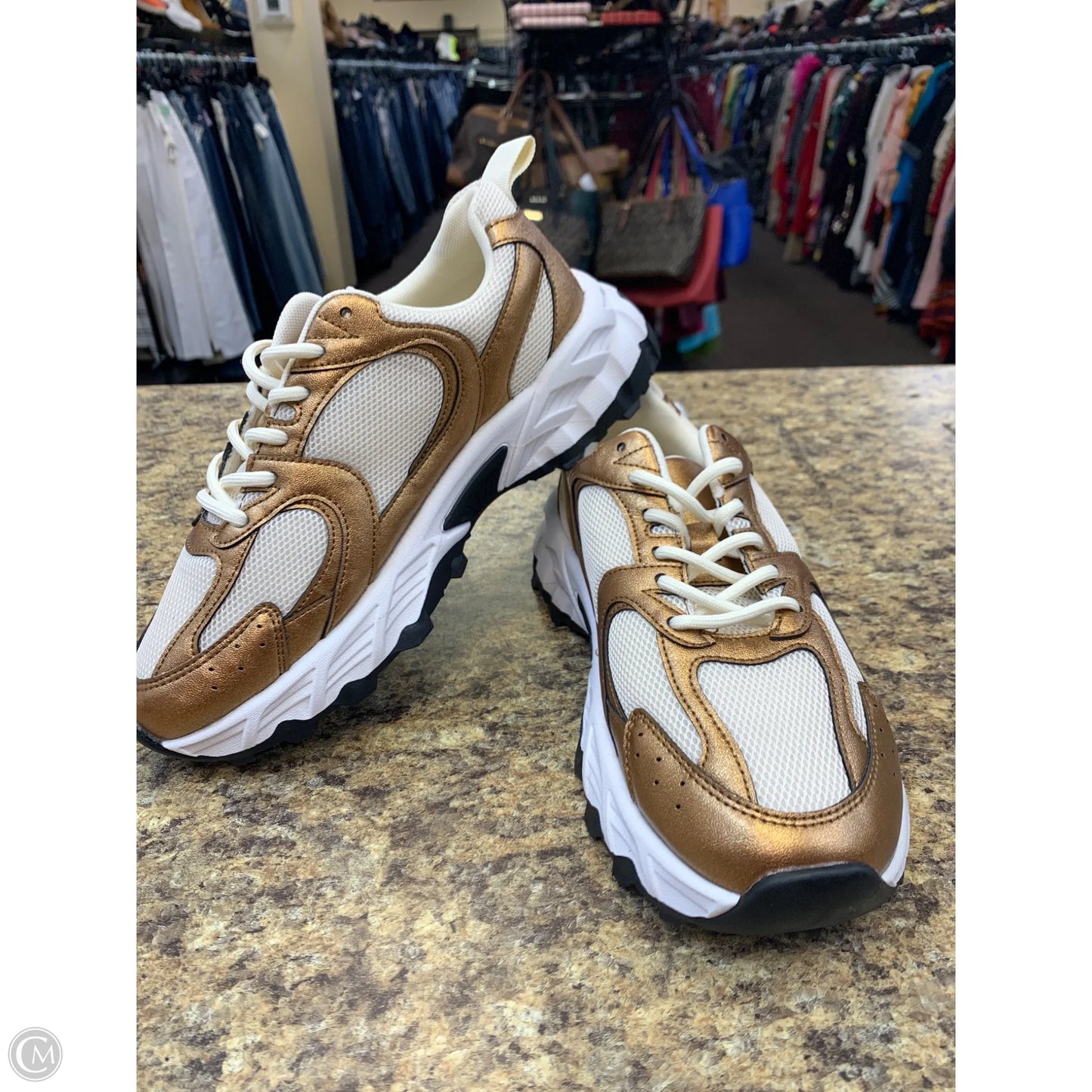 Shoes Athletic By Azalea Wang In Bronze, Size: 9