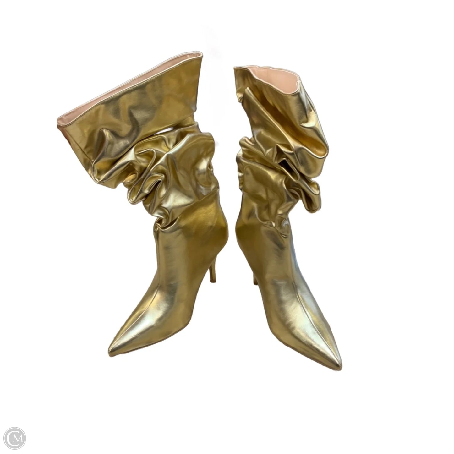 Boots Mid-calf Heels By Cmf In Gold, Size: 8