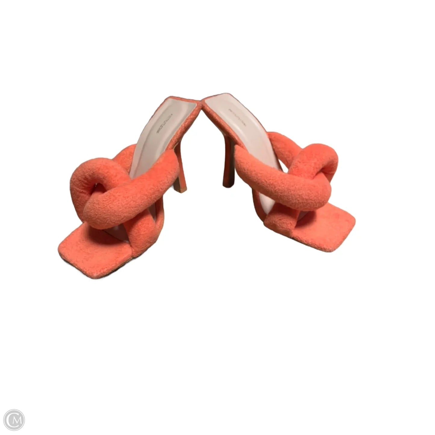 Sandals Heels Stiletto By Pretty Little Thing In Orange, Size: 5