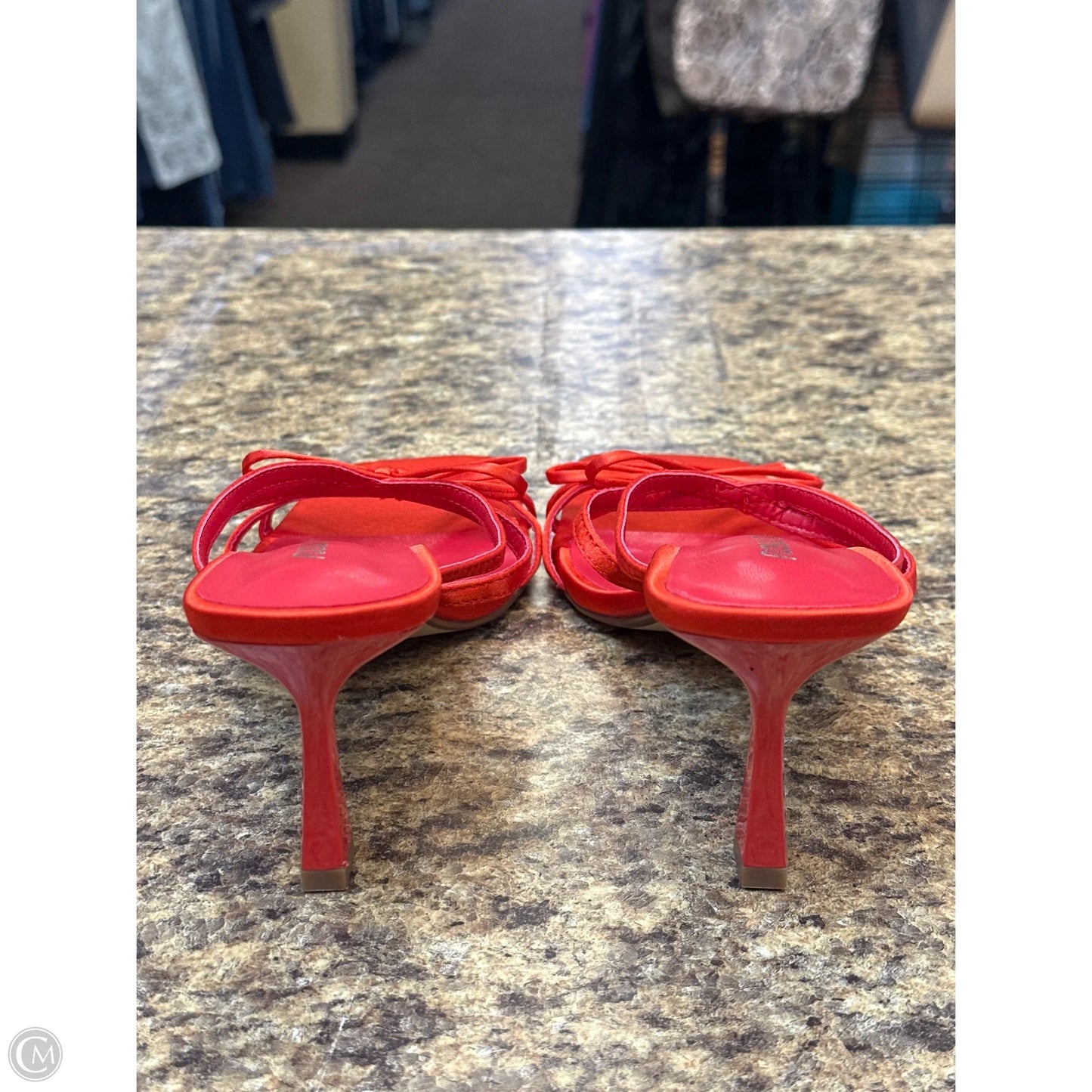 Sandals Heels Kitten By Cmf In Red, Size: 6.5