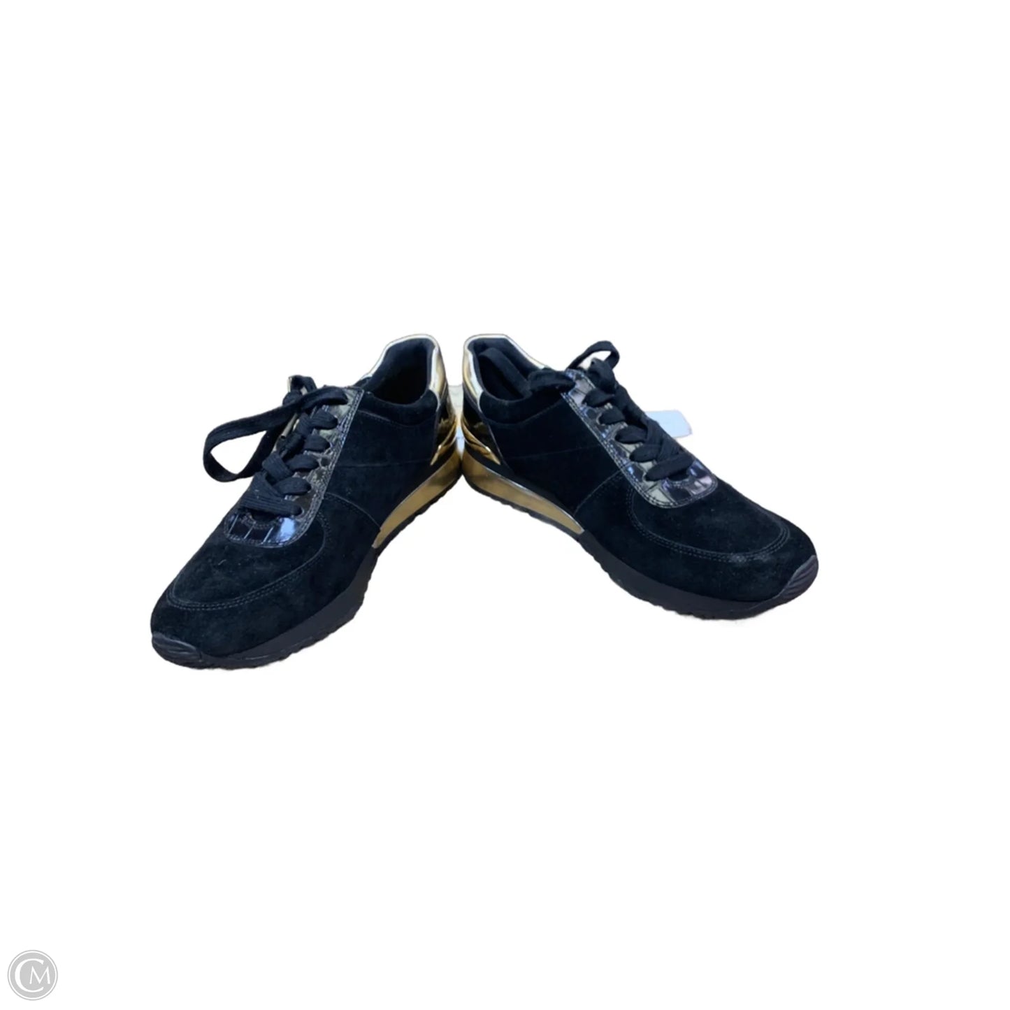 Shoes Sneakers By Michael By Michael Kors In Black & Gold, Size: 8.5