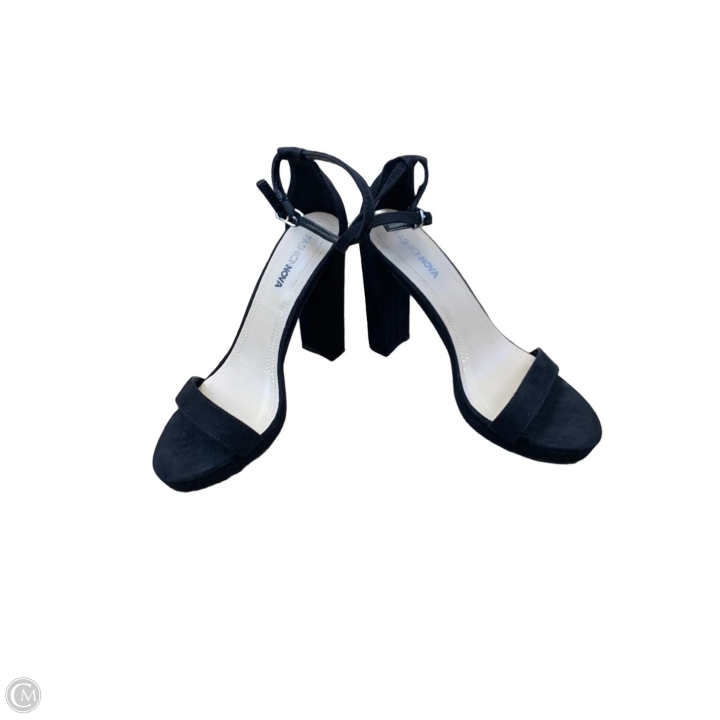 Sandals Heels Block By Fashion Nova In Black, Size: 8